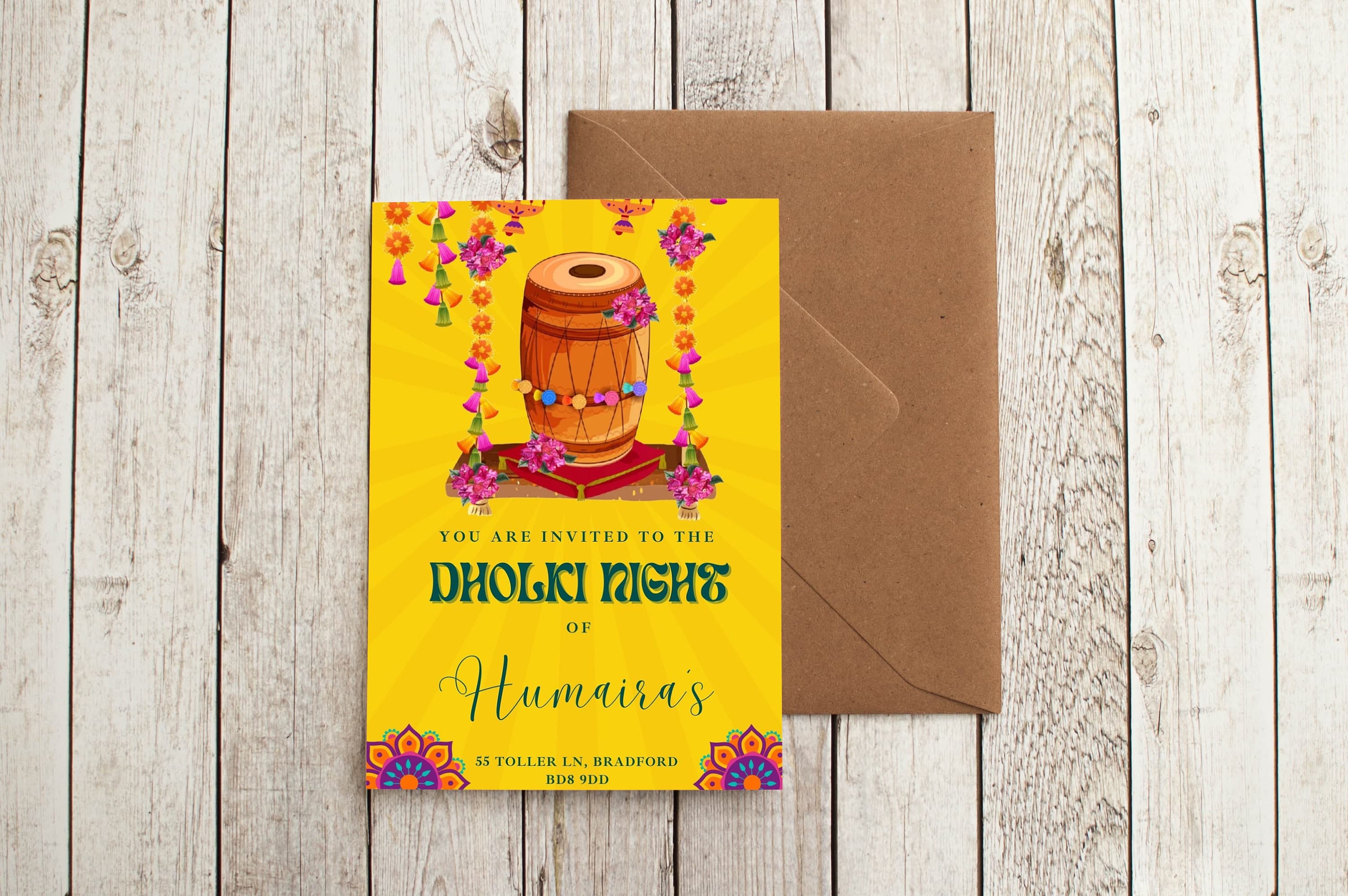 Dholki invite, Dholki invitations, Mehndi Night invites & Mehndi invite, Mehendi invitations, Wedding invitation, Muslim wedding invite - image 4
