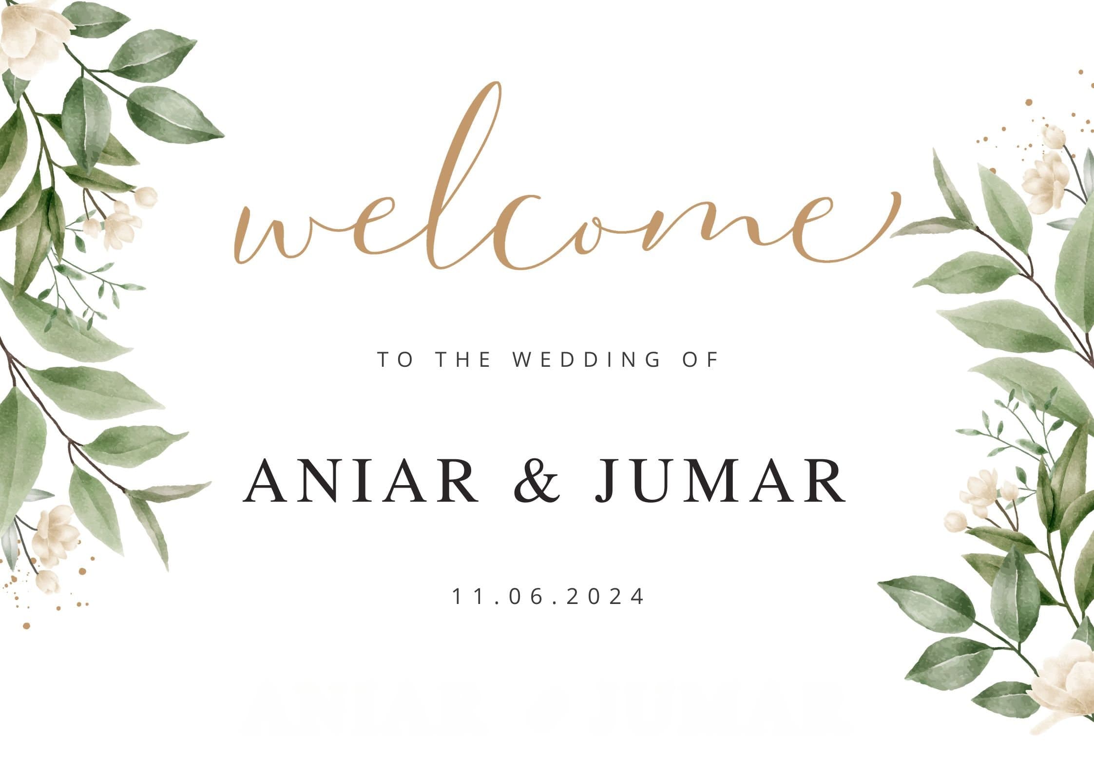 Editable Wedding Welcome Sign Template, Floral Welcome Board Template, Greenery Welcome Poster, Printable Custom Welcome Signage - image 4