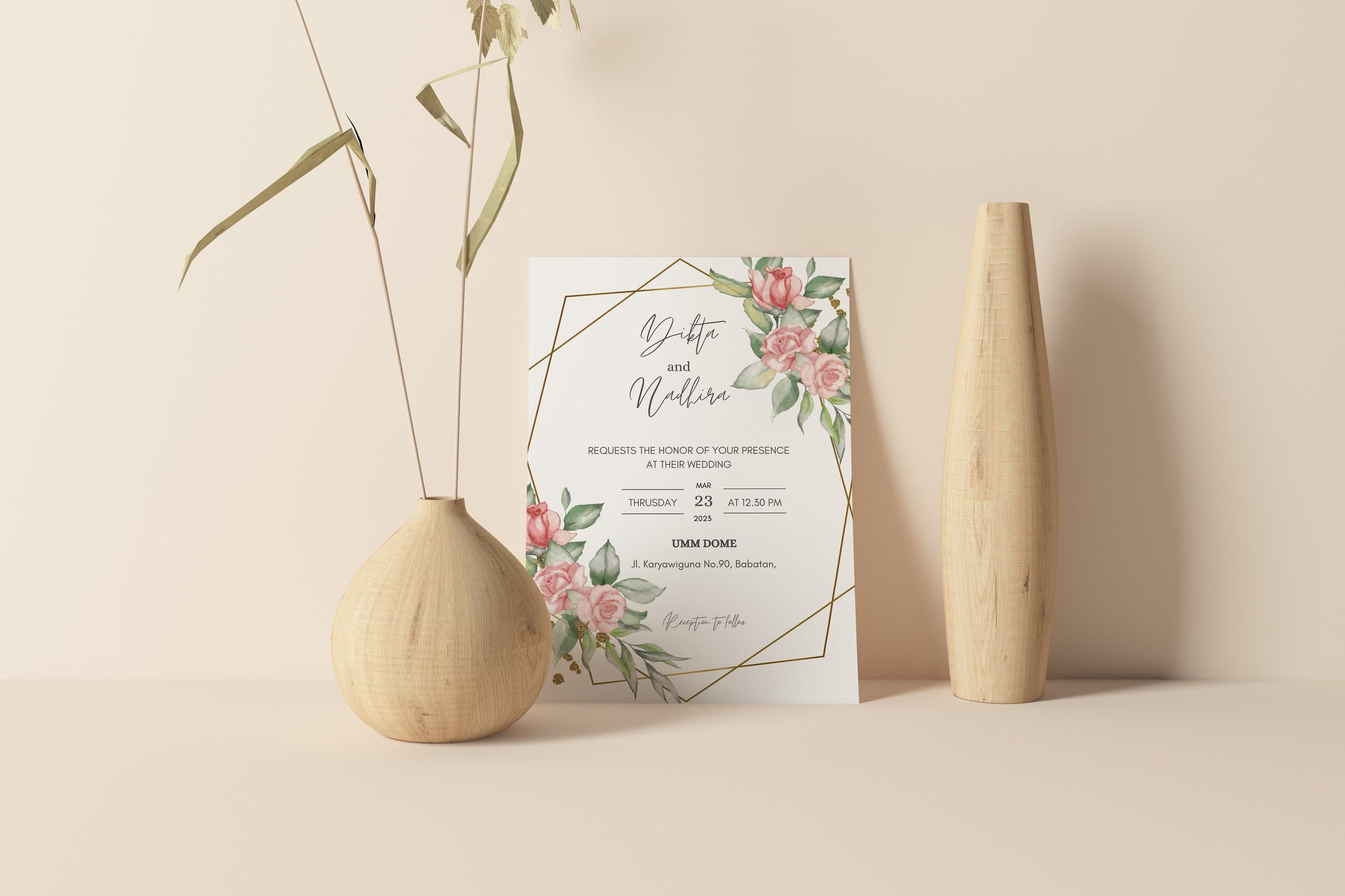 Digital Wedding Invitation, Electronic Wedding Invite, Digital Wedding card, Floral Wedding E-invite, Smartphone Einvite, Instant Download - image 3