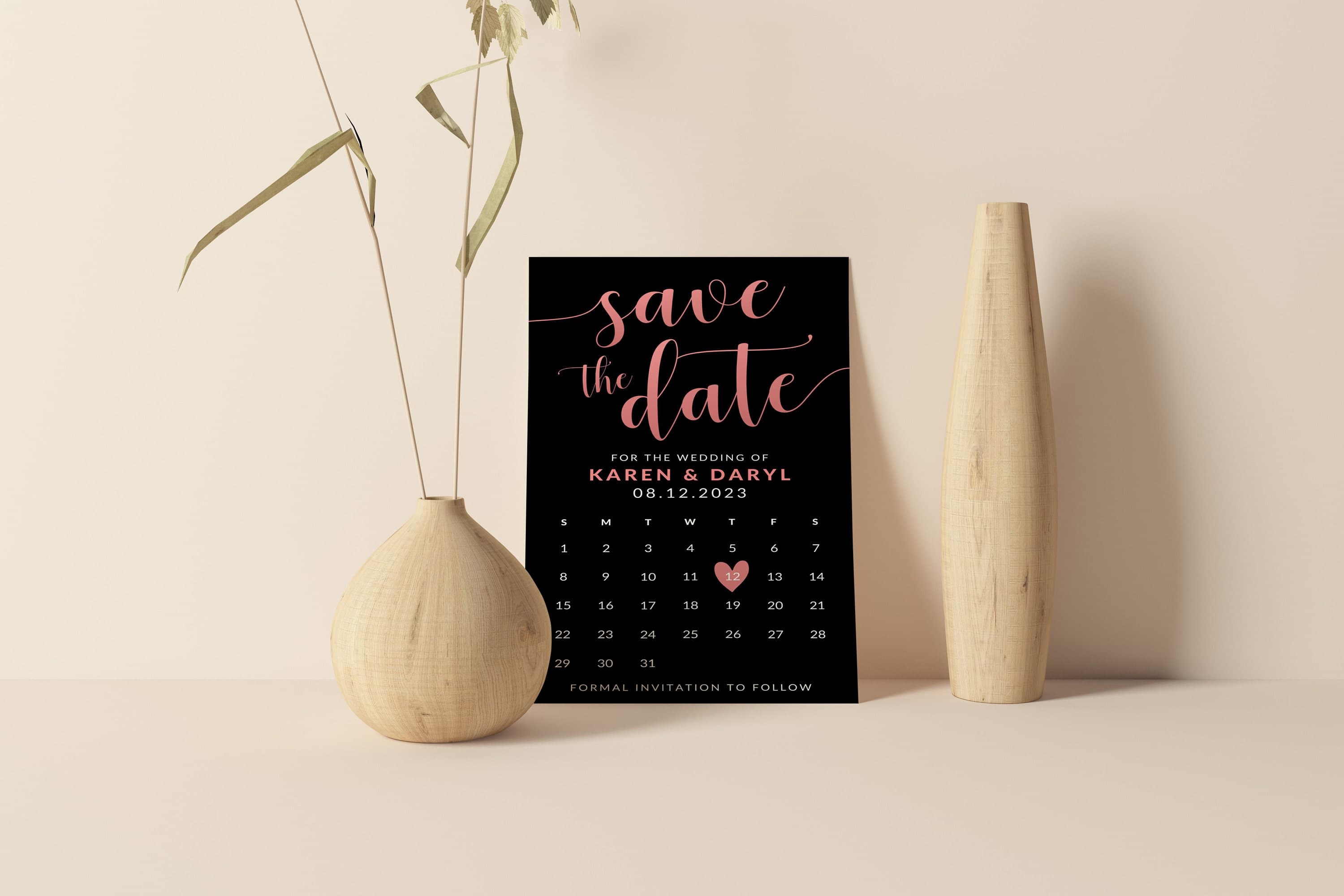 Save The Date Template, Eucalyptus Digital Save the Date Digital Download, Minimalist Save The Date Cards, Simple Save The Dates - image 3