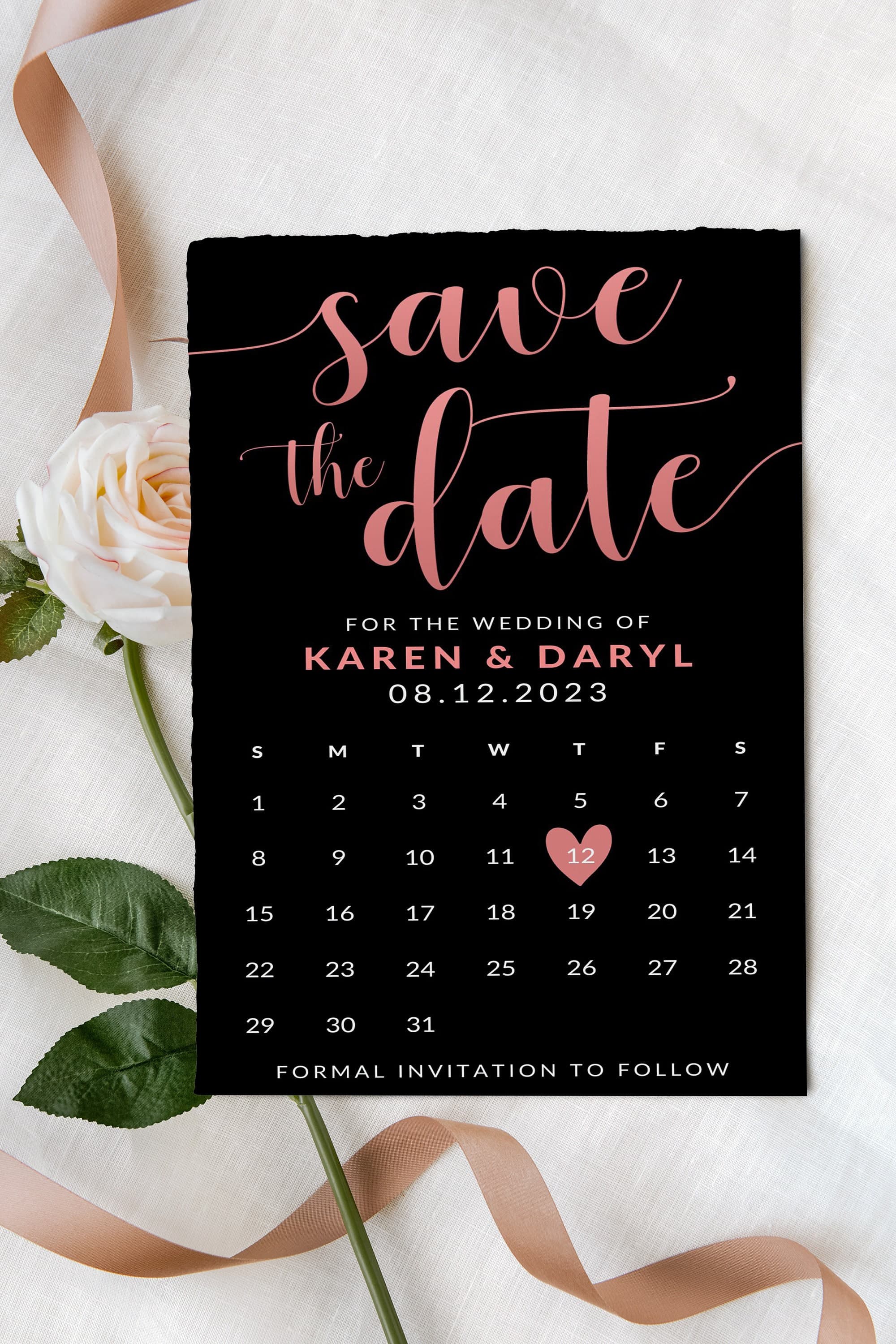 Save The Date Template, Eucalyptus Digital Save the Date Digital Download, Minimalist Save The Date Cards, Simple Save The Dates - image 4