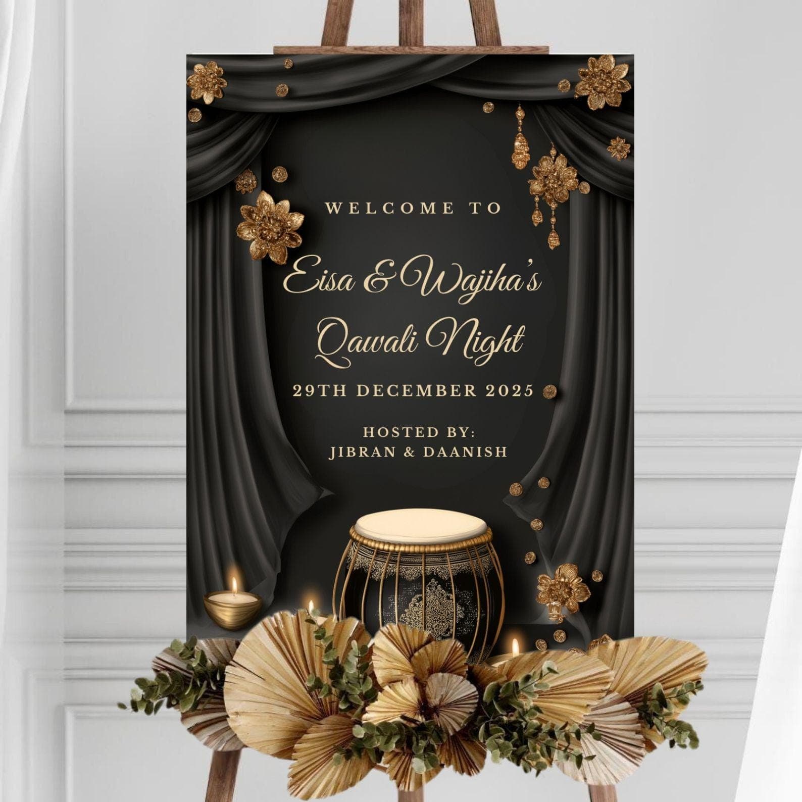 Qawwali Night Welcome Sign, Custom Qawali Event, Qawwali Party Invitation, Qawaali Poster, Sufi Night, Desi Music Night