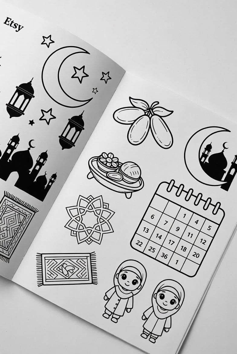 Ramadan Coloring Book for Kids & Adults | Islamic Activity Pages | Eid Mubarak Fun | Digital Download - image 5