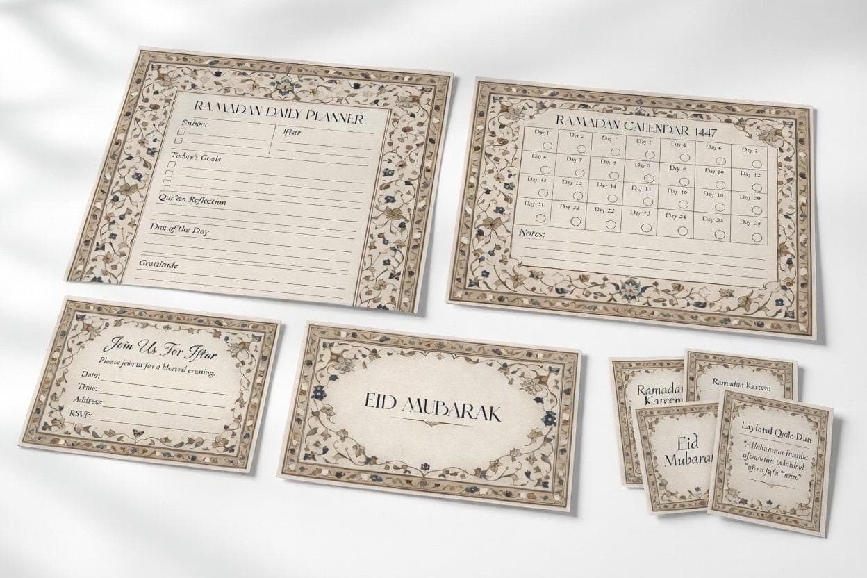 Ramadan & Eid Canva Template Bundle | Invitation, Planner (Digital Download)