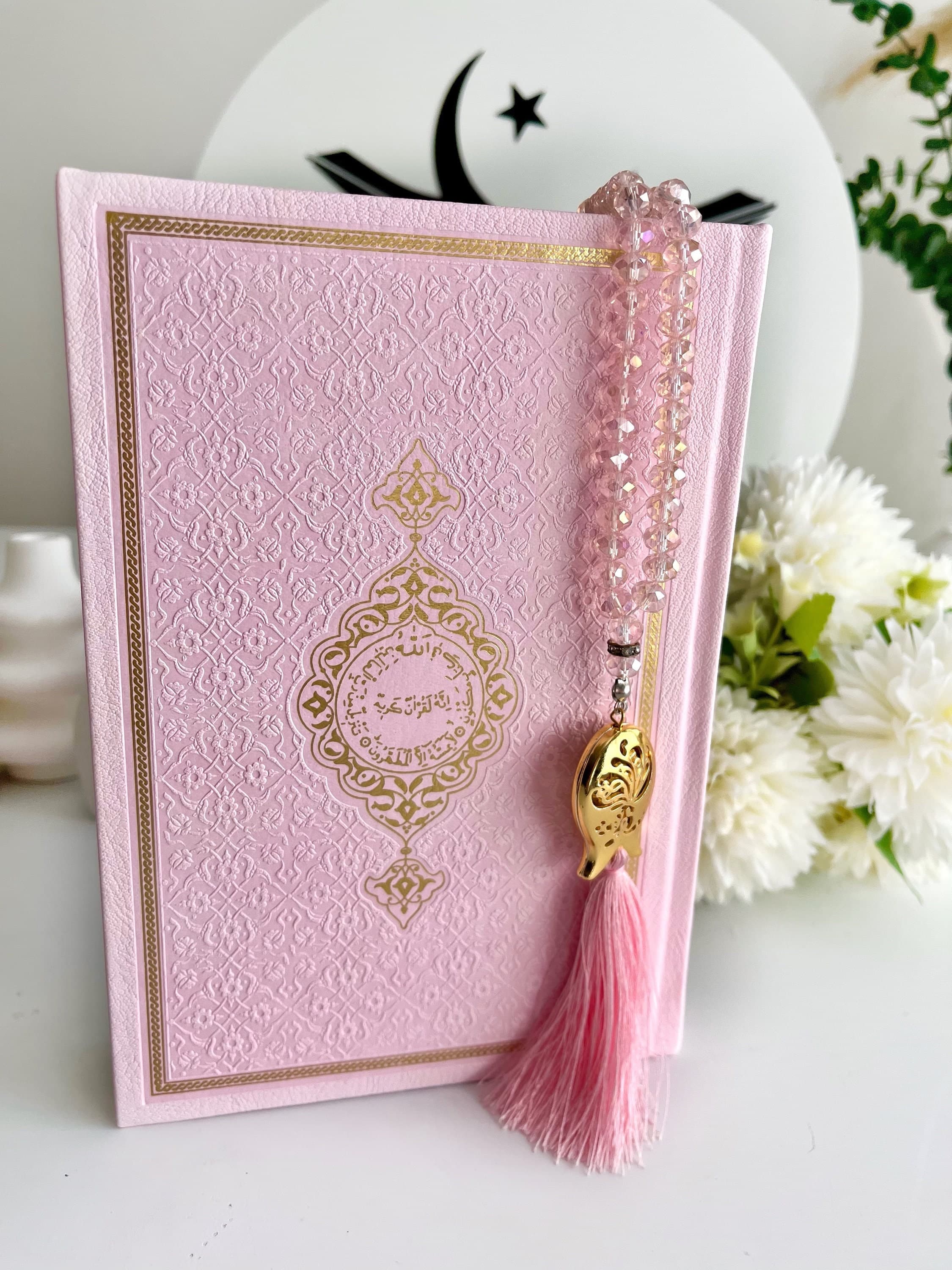 Medium Arabic Quran, Hajj Gift, Umrah Gift, Special Quran Set, Muslim Friend Gift, Eid Gift, Arabic Leather Quran, PrayerMat, Crystal Tasbih - image 3