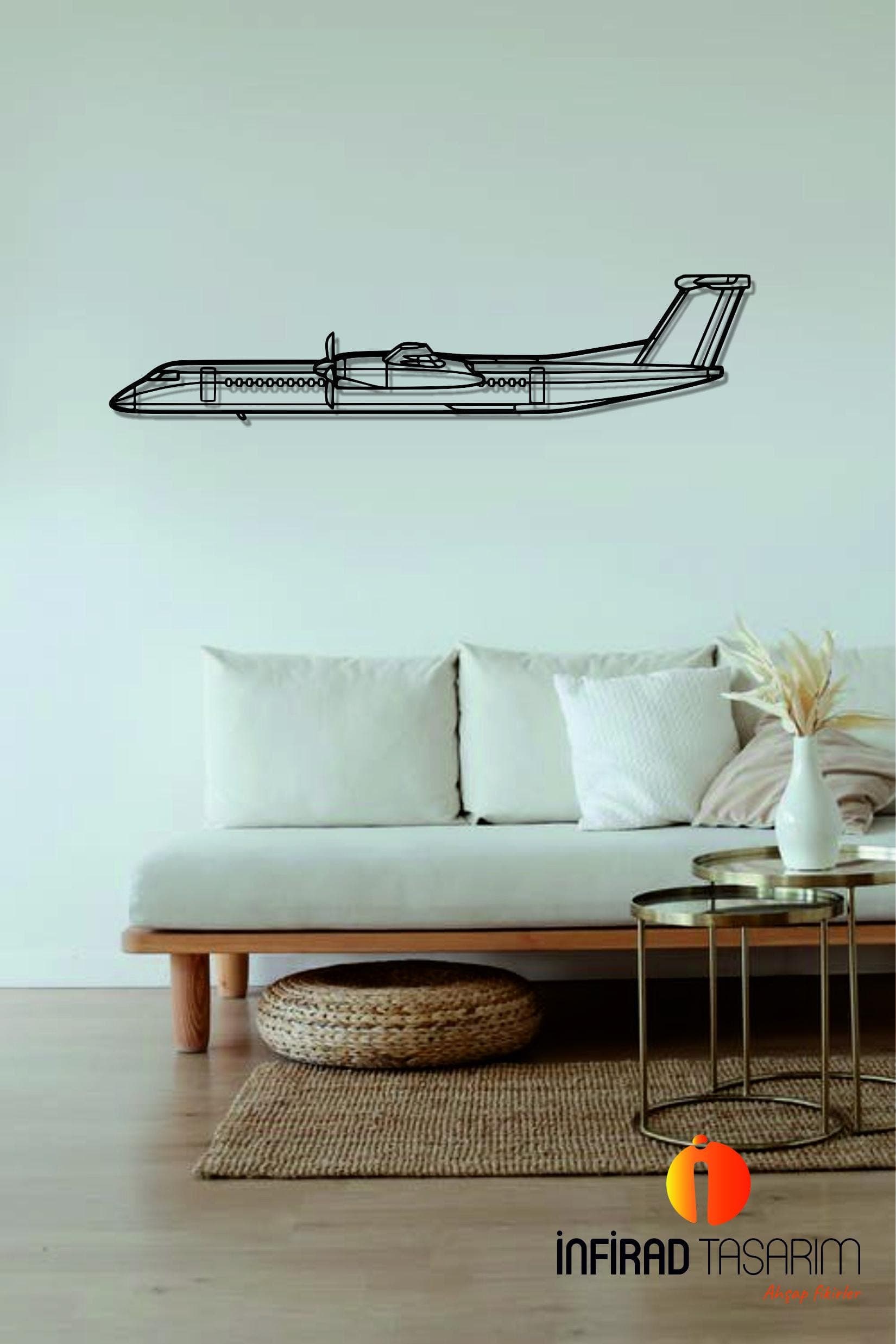 Dash 8 Q400 Aircraft Silhouette Metal Wall Art | Airplanes Wall Art | Airplanes Home Decor l Gift Metal Decor l Minimalist Decor