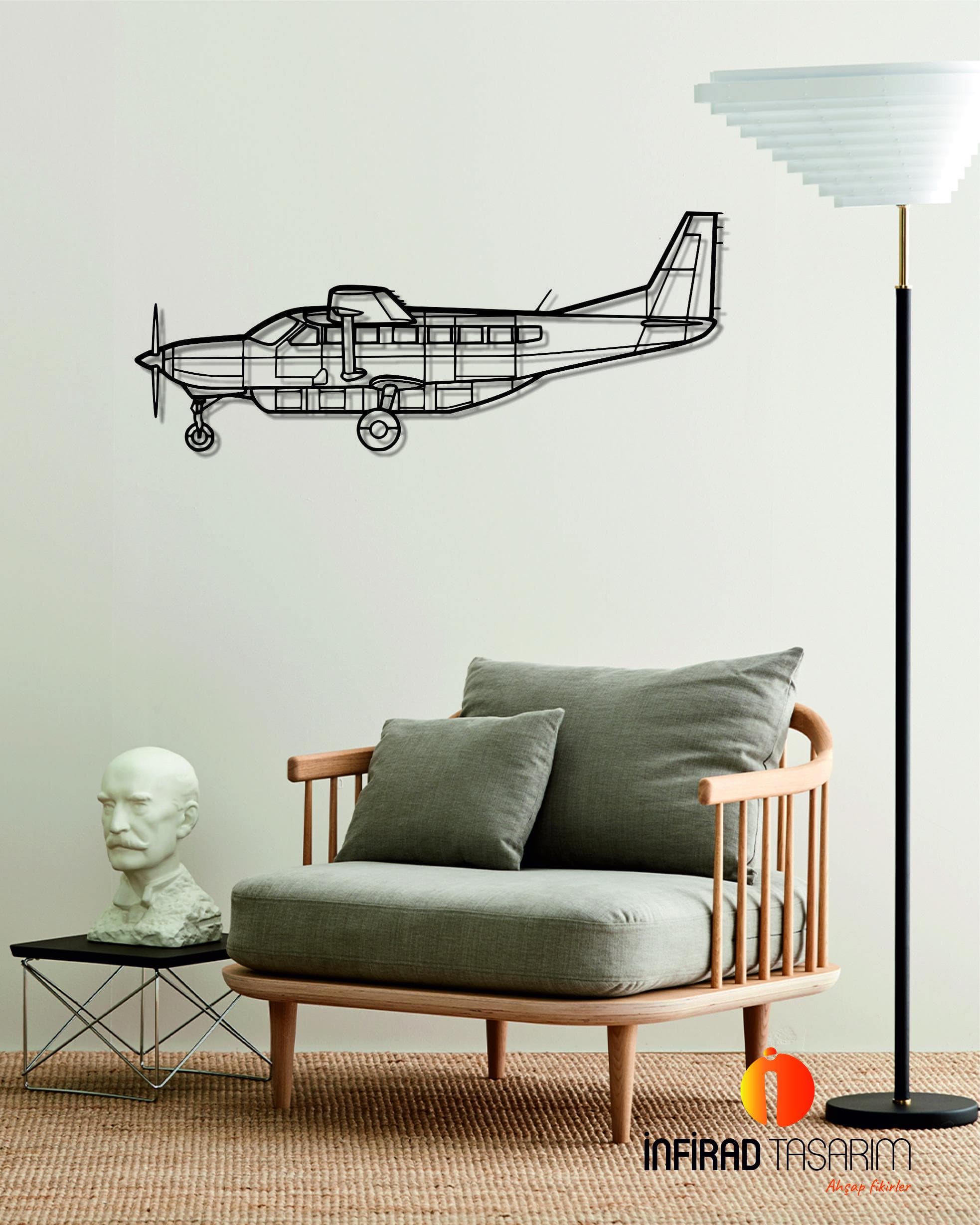 C208B Grand Caravan Airplanes Metal Wall Art | Airplanes Wall Art | Airplanes Home Decor l Gift Metal Decor l Minimalist Decor - image 4