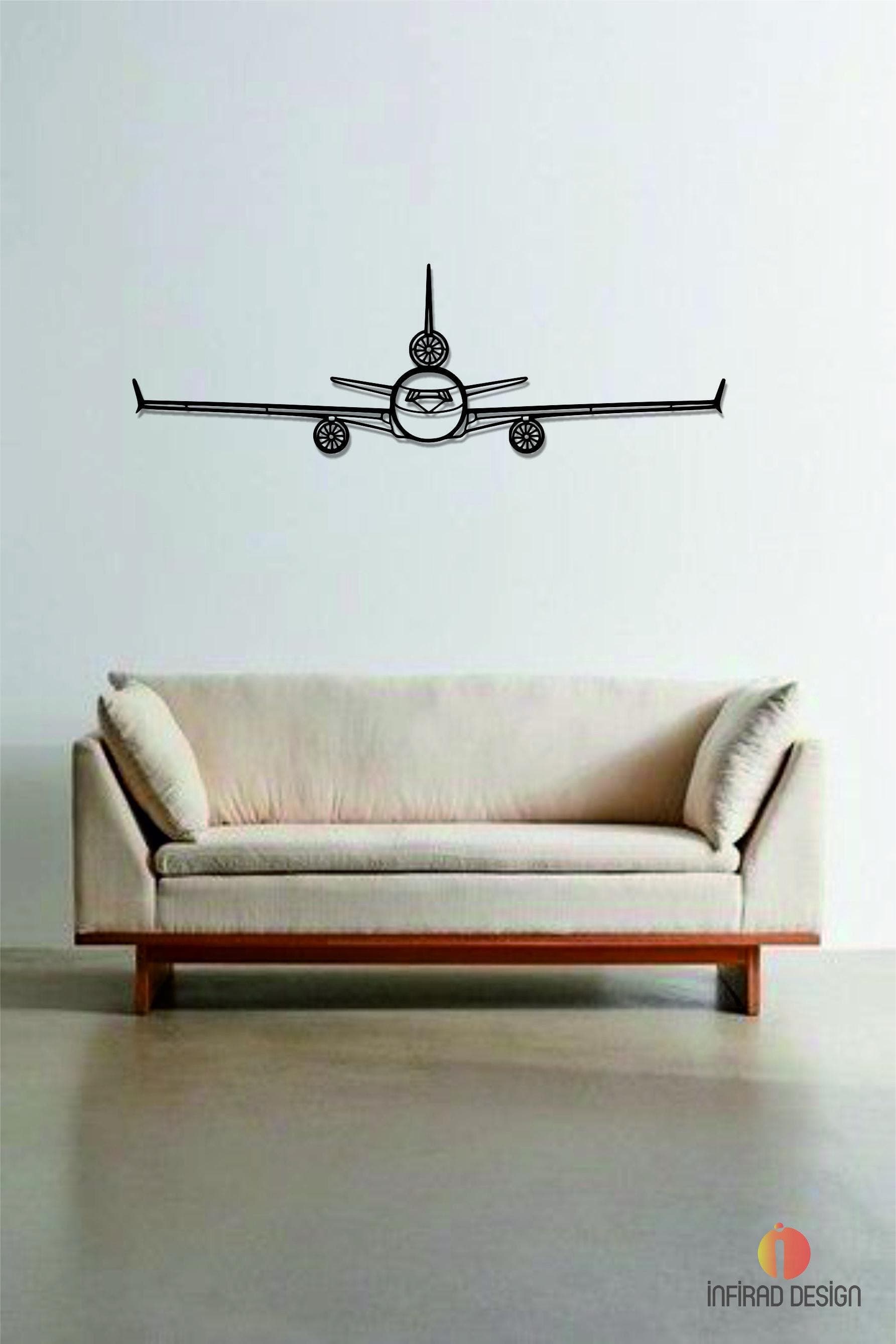 Douglas MD-11 Front Aircraft Metal Wall Art | Airplanes Wall Art | Aviation Metal Decor l Gift Metal Decor l Minimalist Decor l Pilot Gift - image 3