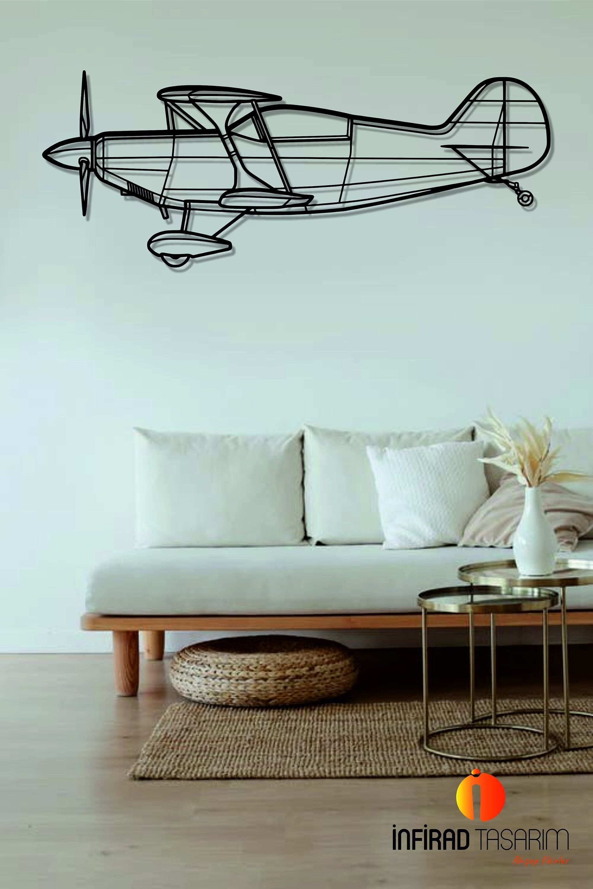 Pitts S-2B Airplanes  Metal Wall Art  | Airplanes Wall Art | Airplanes Home Decor l Gift Metal Decor l Minimalist Decor