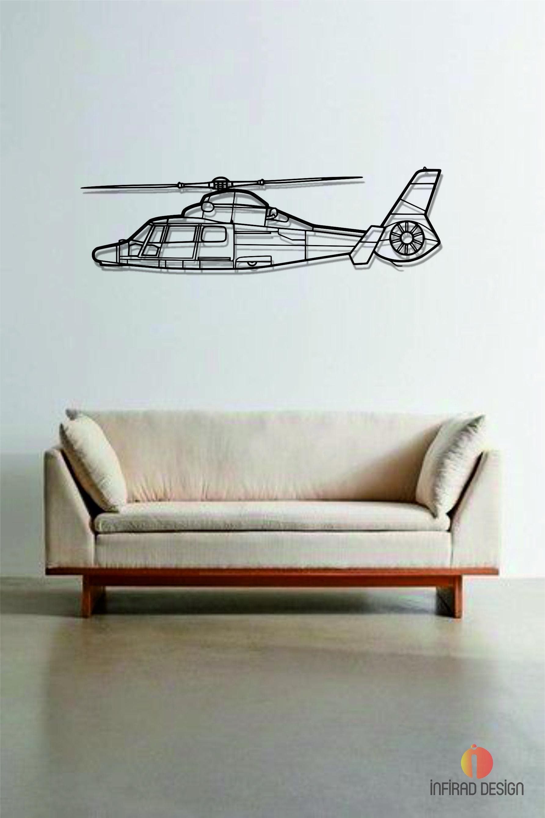 Airbus Helicopters Dauphin Metal Wall Art | Airplanes Wall Art | Aviation Metal Decor l Gift Metal Decor l Minimalist Decor l Pilot Gift - image 3