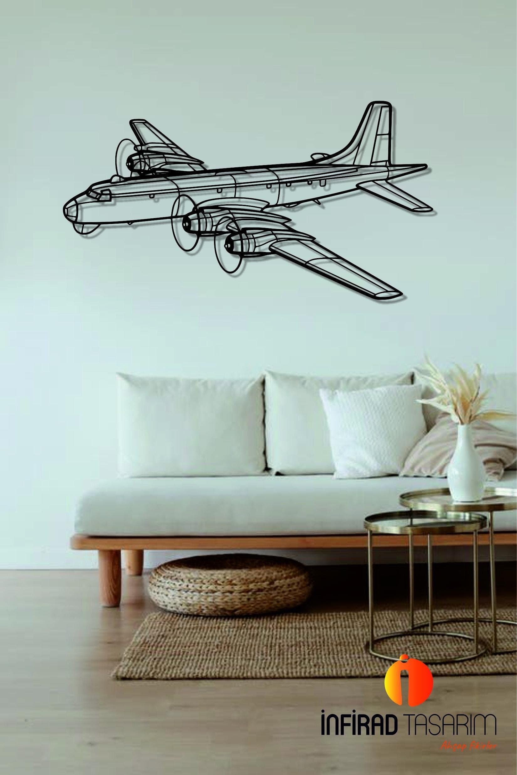 CP-107 Argus Angle Aircraft Metal Wall Art  | Airplanes Wall Art | Airplanes Home Decor l Gift Metal Decor l Minimalist Decor