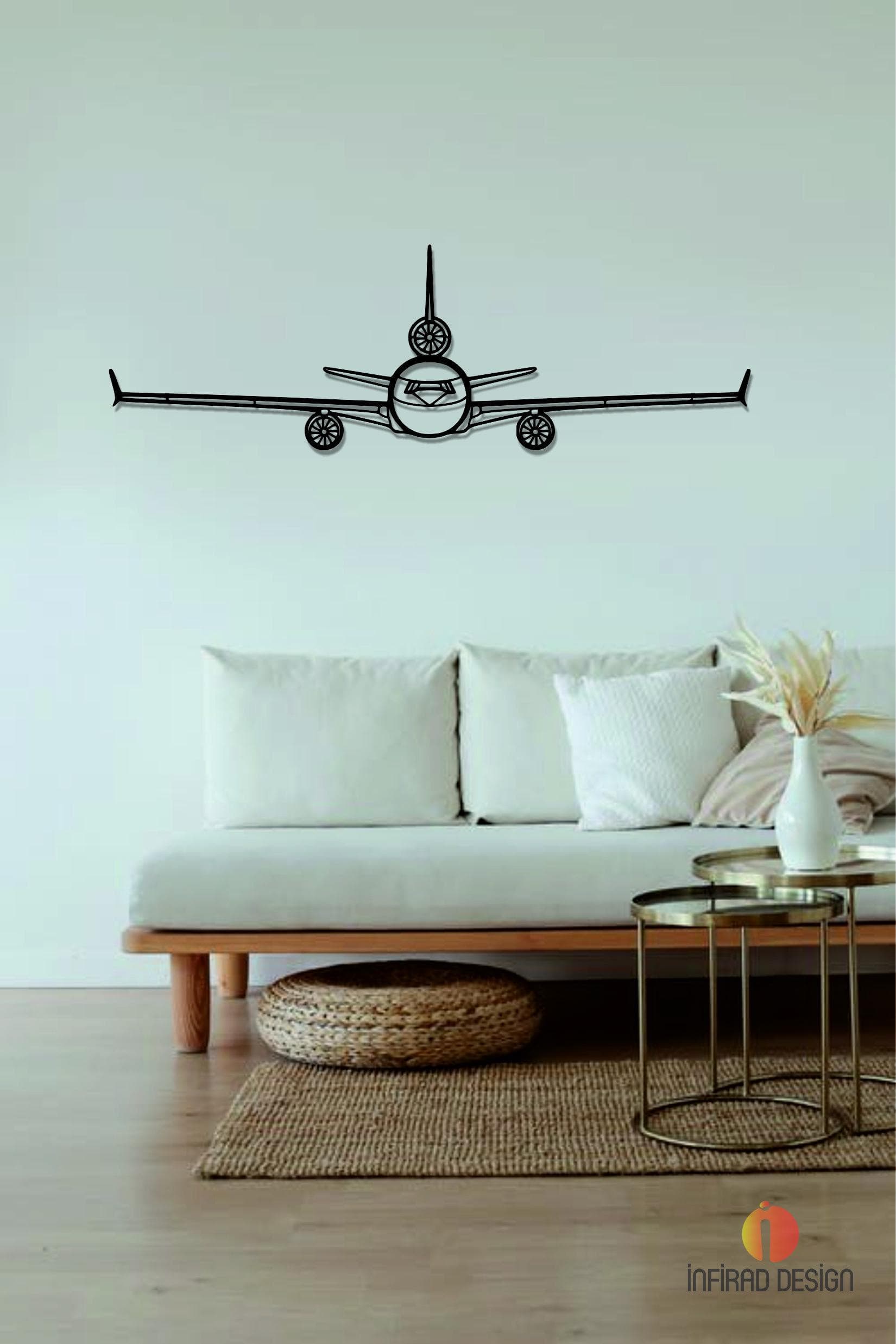 Douglas MD-11 Front Aircraft Metal Wall Art | Airplanes Wall Art | Aviation Metal Decor l Gift Metal Decor l Minimalist Decor l Pilot Gift