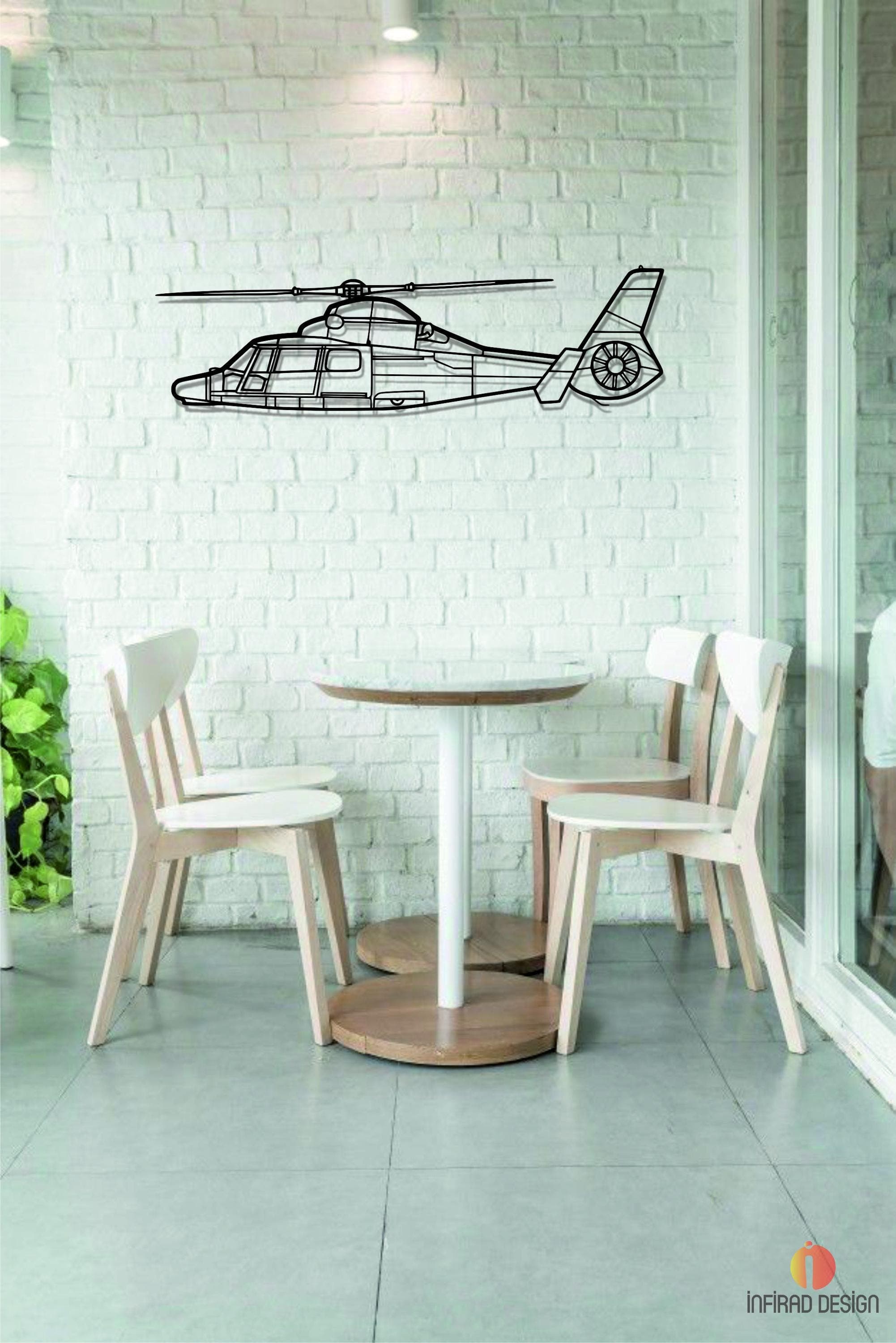 Airbus Helicopters Dauphin Metal Wall Art | Airplanes Wall Art | Aviation Metal Decor l Gift Metal Decor l Minimalist Decor l Pilot Gift - image 5