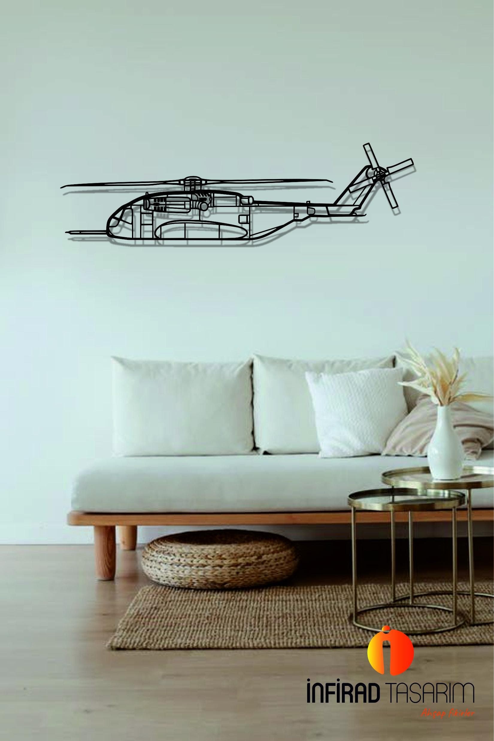 CH-53K King Stallion Helicopter Metal Wall Art  | Airplanes Wall Art | Airplanes Home Decor l Gift Metal Decor l Minimalist Decor