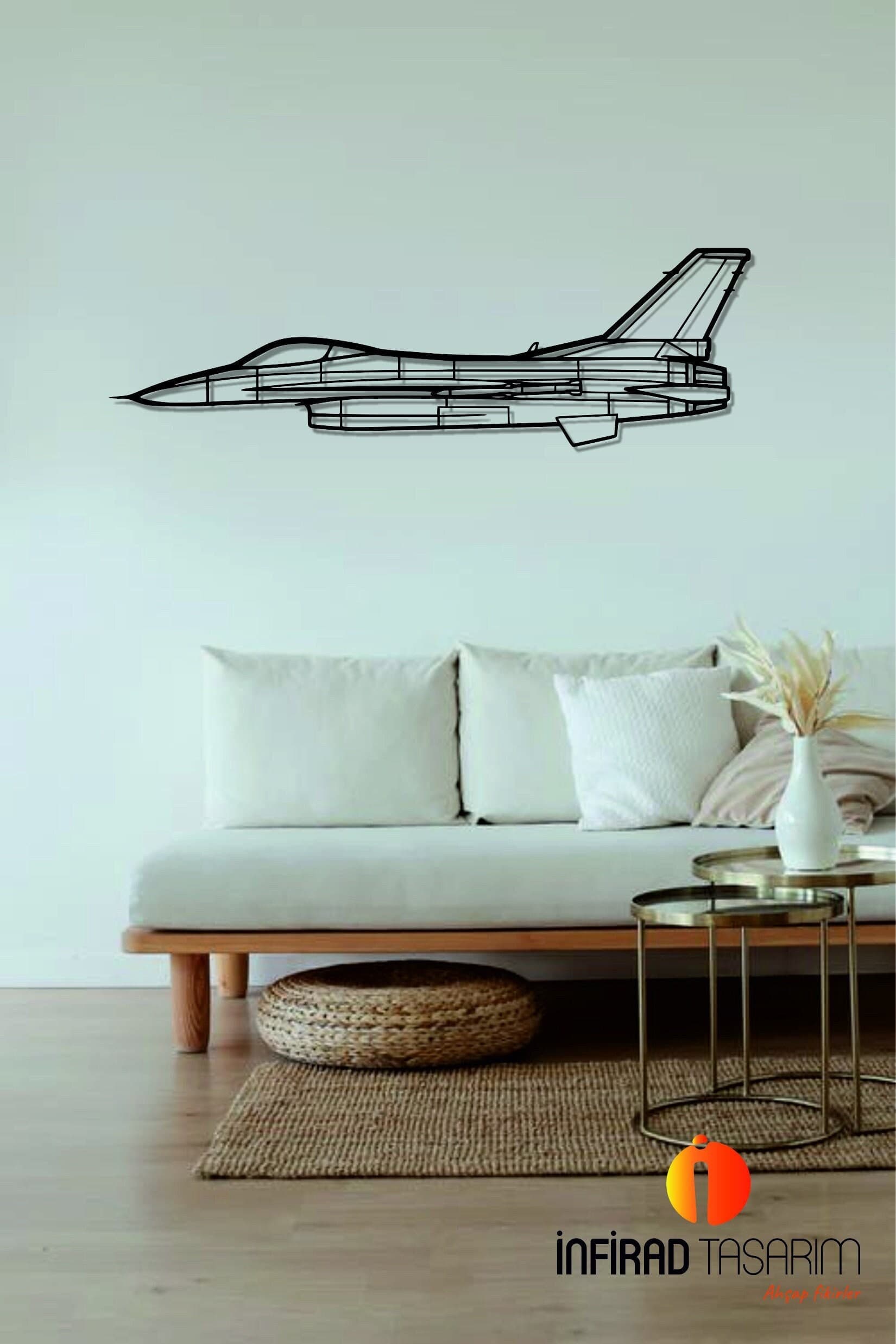 F-16C Block 50 Airplanes Metal Wall Art | Airplanes Wall Art | Airplanes Home Decor l Gift Metal Decor l Minimalist Decor
