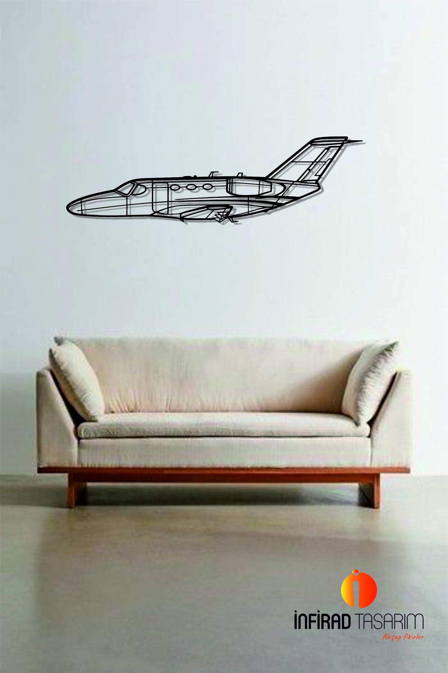 Citation Mustang Aircraft Metal Wall Art  | Airplanes Wall Art | Airplanes Home Decor l Gift Metal Decor l Minimalist Decor - image 3