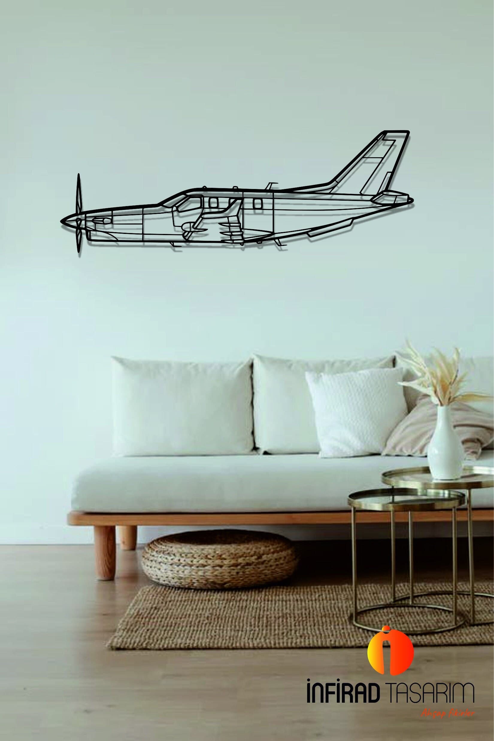 TBM 960 Airplanes Metal Wall Art | Airplanes Wall Art | Airplanes Home Decor l Gift Metal Decor l Minimalist Decor