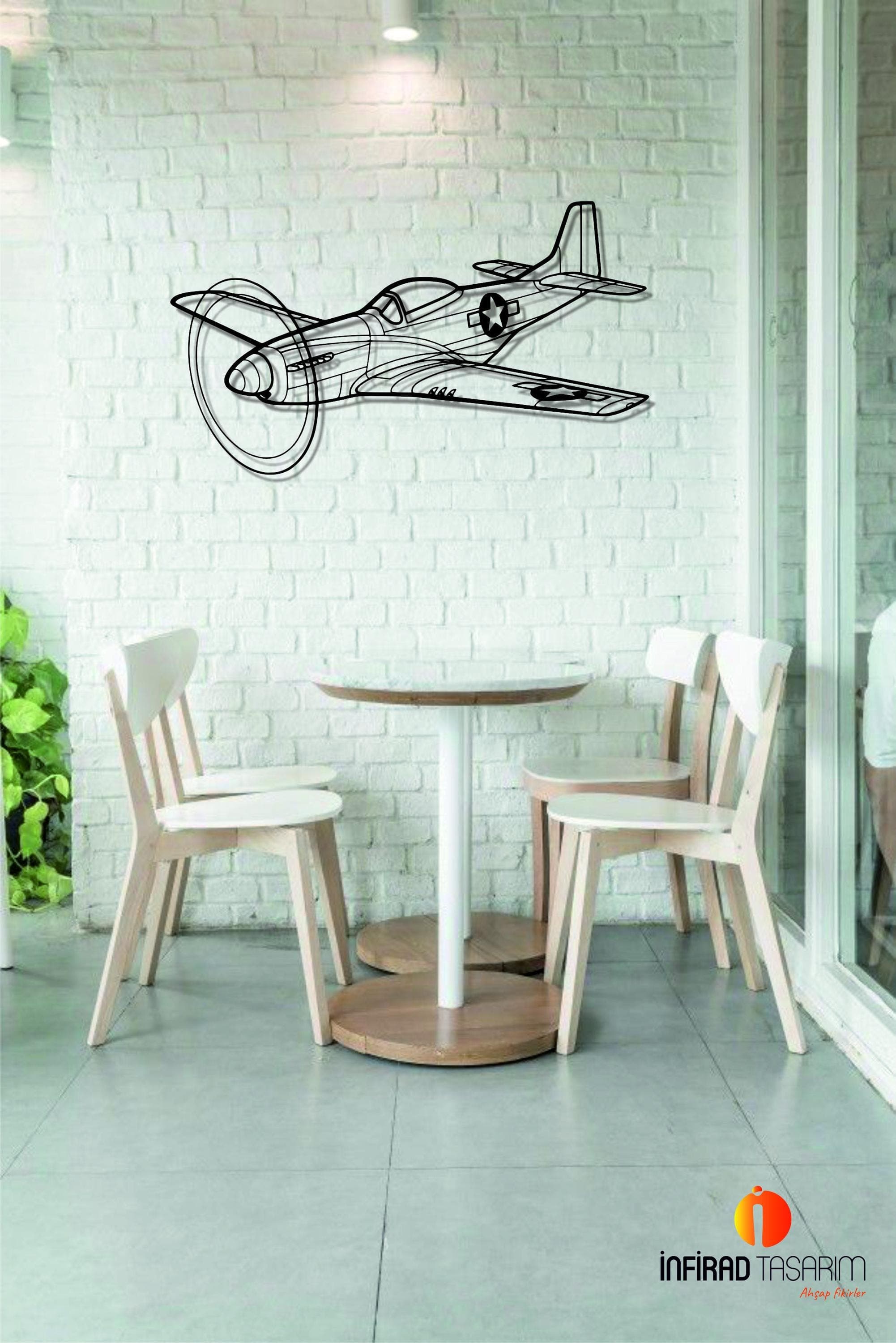 P-51 Mustang Angle Aircraft Metal Wall Art | Airplanes Wall Art | Airplanes Home Decor l Gift Metal Decor l Minimalist Decor - image 5