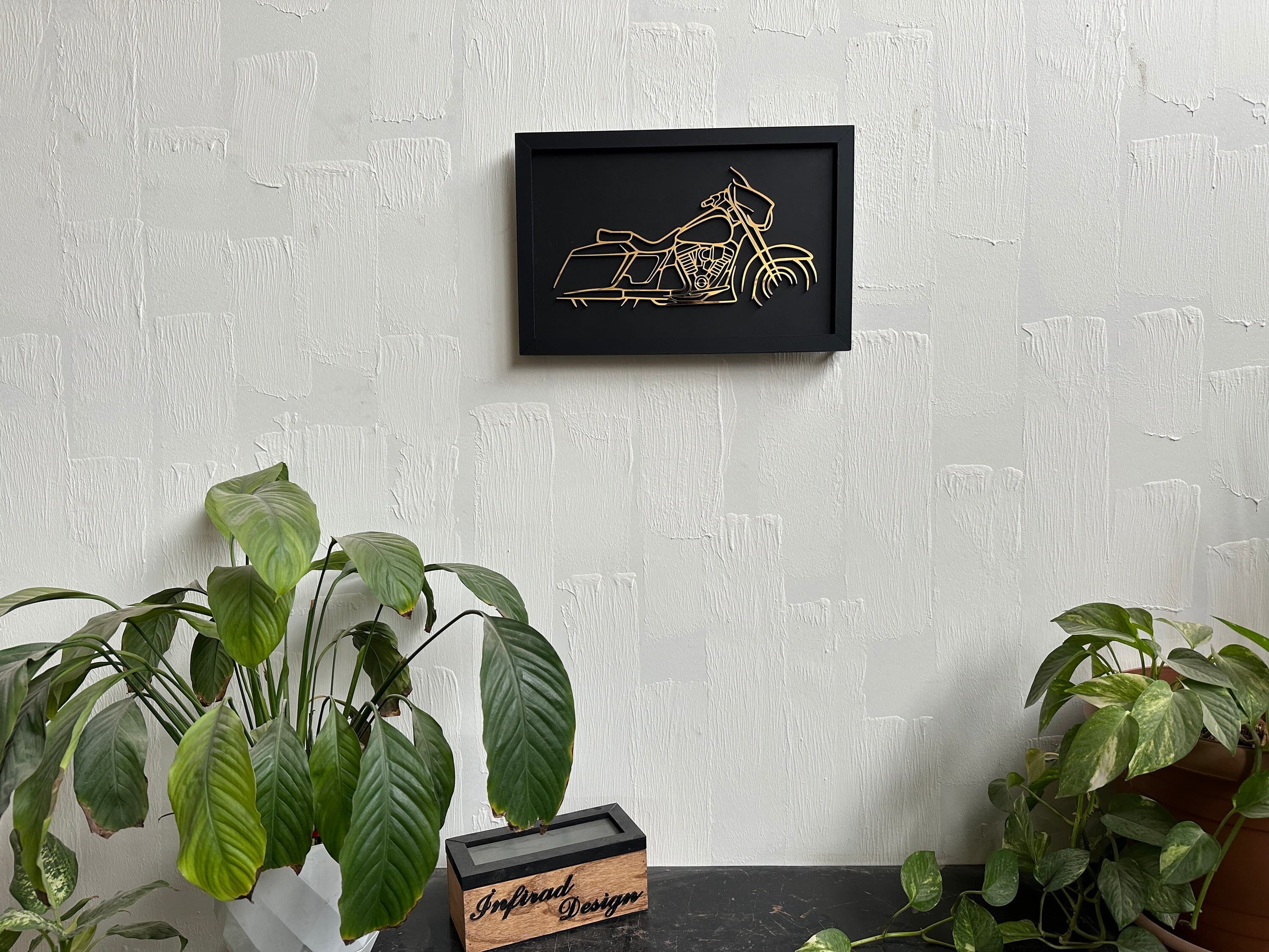 Wood Wall Art | Motorcycle Silhouette Wall Decor | Custom Motorcycle Wall Art | Metal Wall Decor | Motorcycle Design | Gift Decor