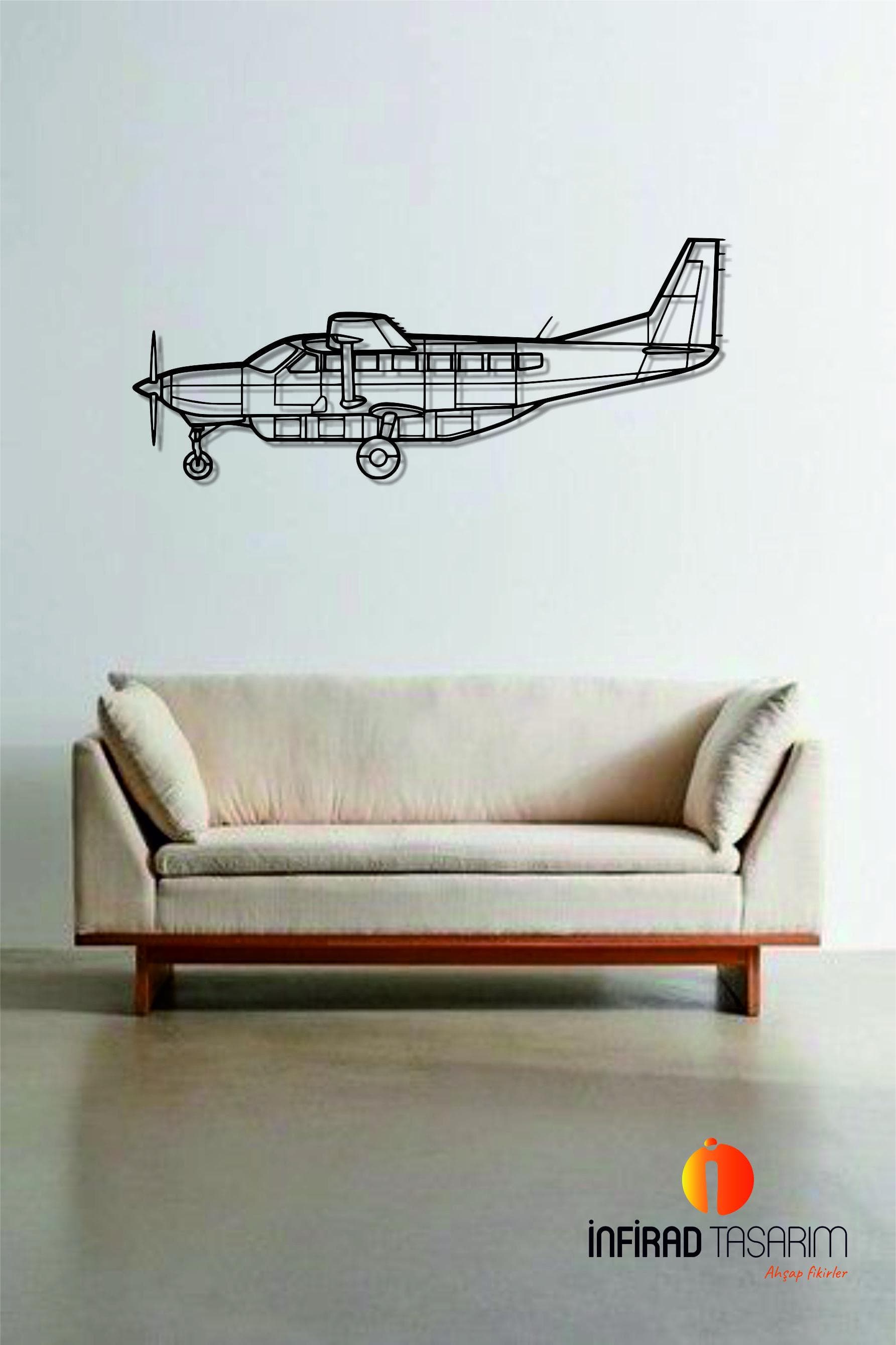 C208B Grand Caravan Airplanes Metal Wall Art | Airplanes Wall Art | Airplanes Home Decor l Gift Metal Decor l Minimalist Decor - image 3