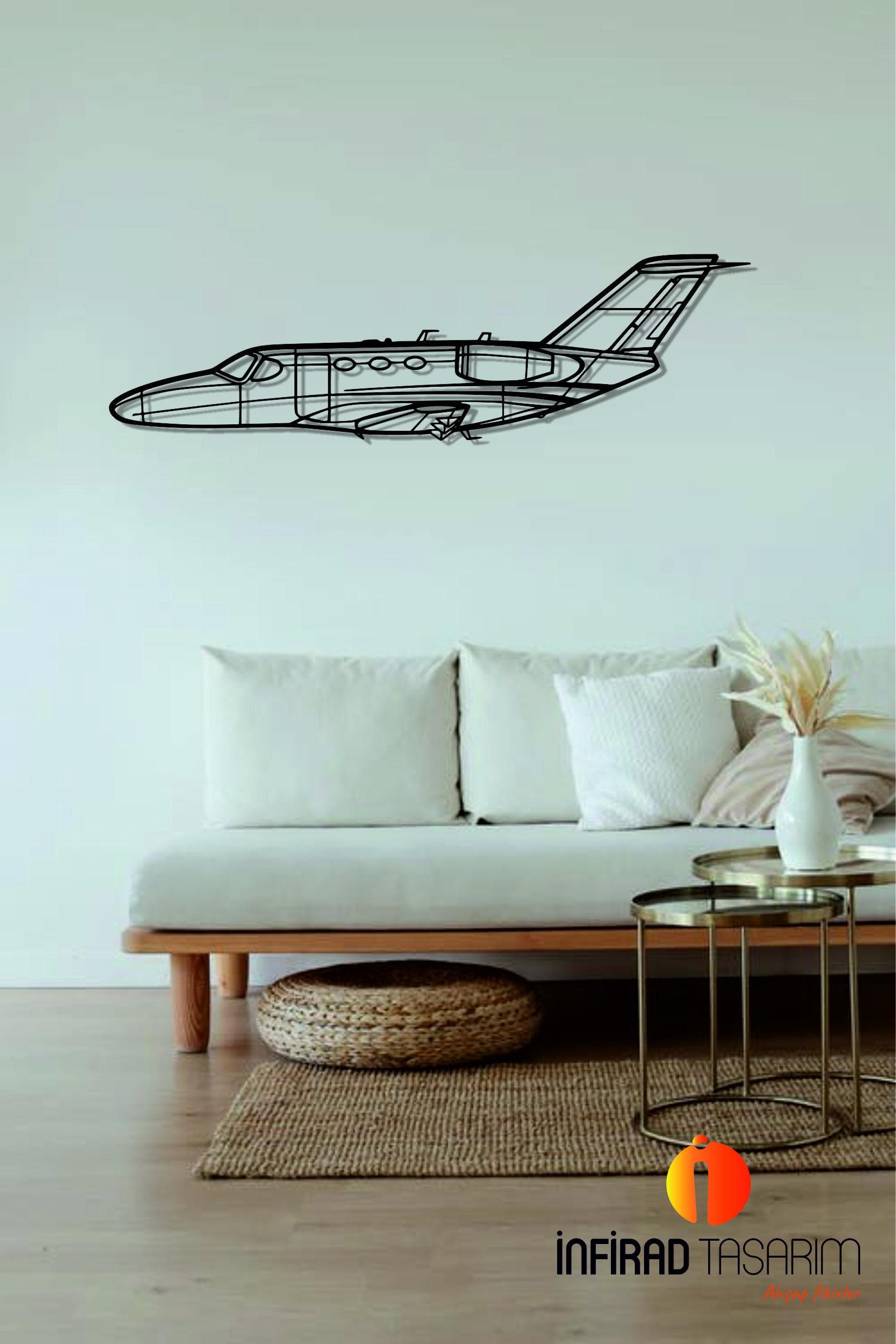 Citation Mustang Aircraft Metal Wall Art  | Airplanes Wall Art | Airplanes Home Decor l Gift Metal Decor l Minimalist Decor