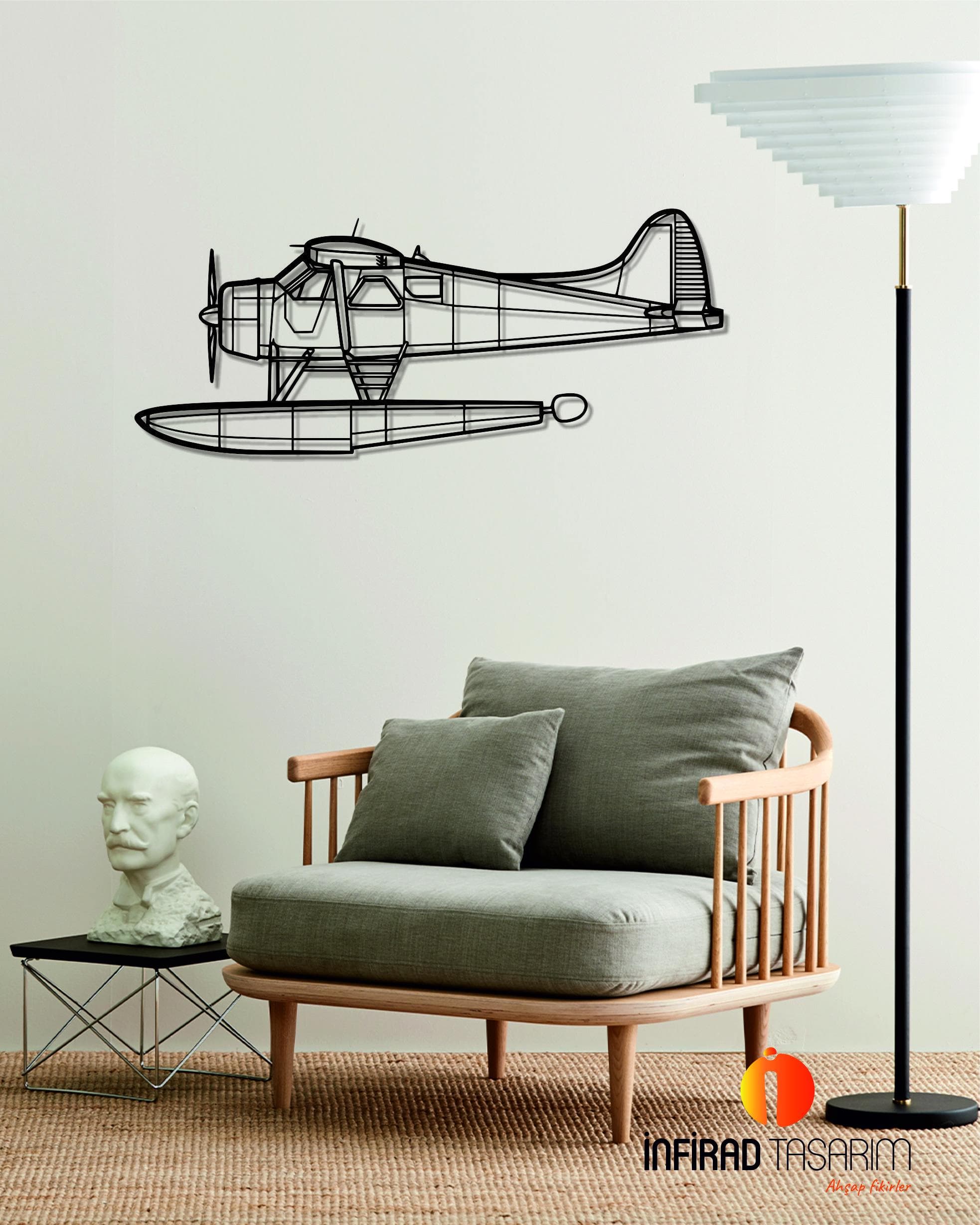 DHC-2 MK I Aircraft Metal Wall Art  | Airplanes Wall Art | Airplanes Home Decor l Gift Metal Decor l Minimalist Decor - image 4