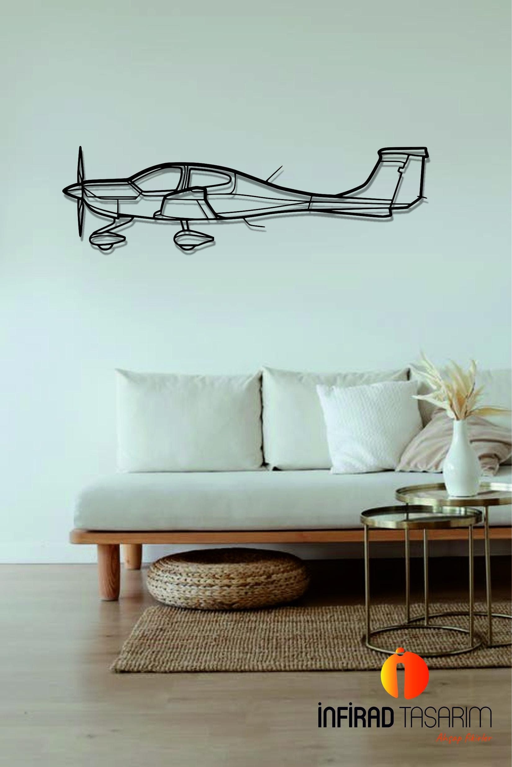 DA40 Aircraft Silhouette Metal Wall Art | Airplanes Wall Art | Airplanes Home Decor l Gift Metal Decor l Minimalist Decor