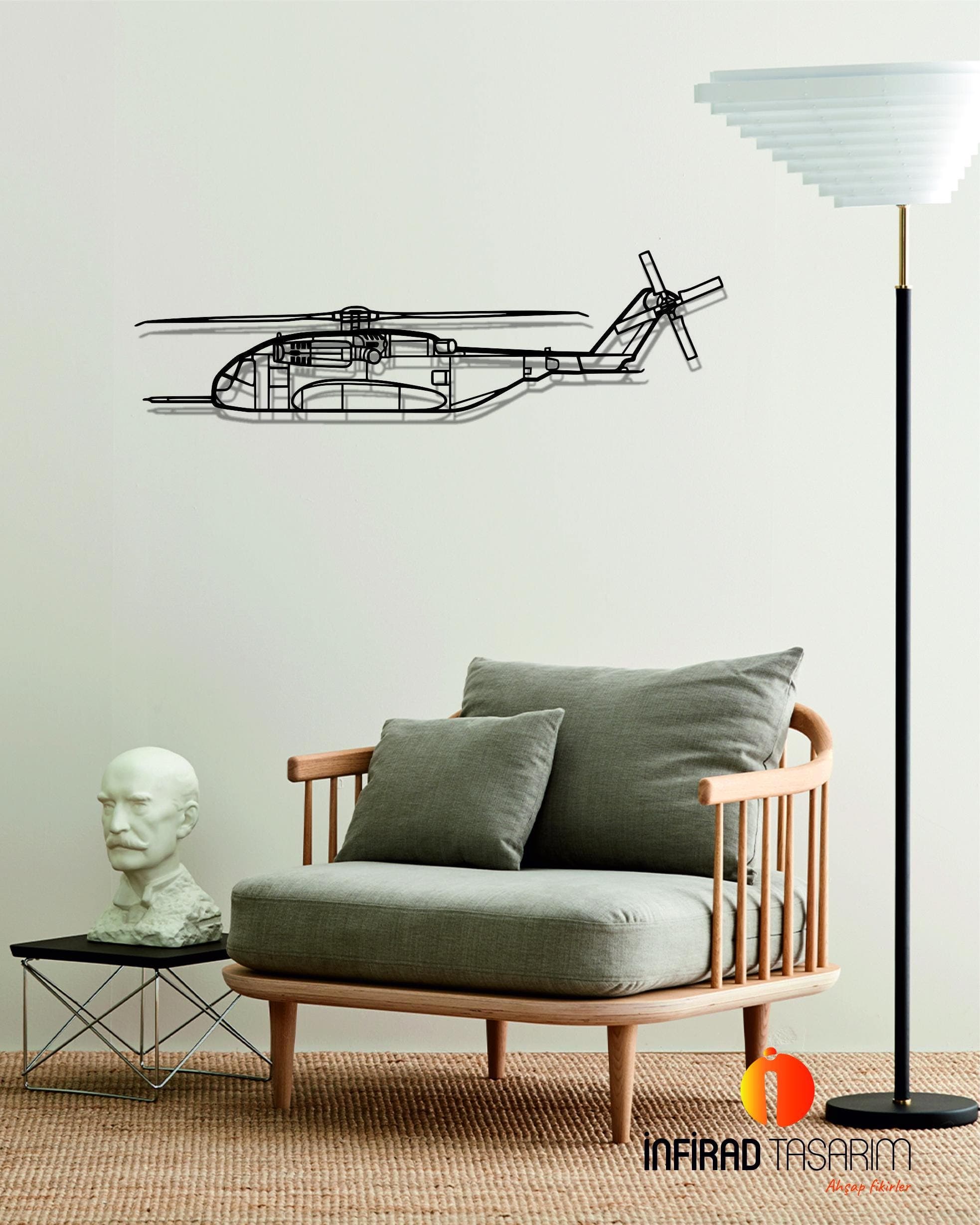 CH-53K King Stallion Helicopter Metal Wall Art | Airplanes Wall Art | Airplanes Home Decor l Gift Metal Decor l Minimalist Decor - image 4