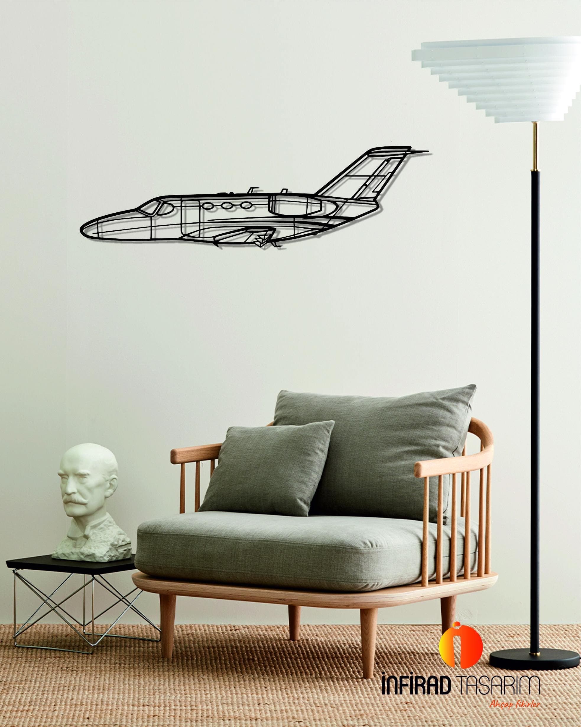 Citation Mustang Aircraft Metal Wall Art  | Airplanes Wall Art | Airplanes Home Decor l Gift Metal Decor l Minimalist Decor - image 4