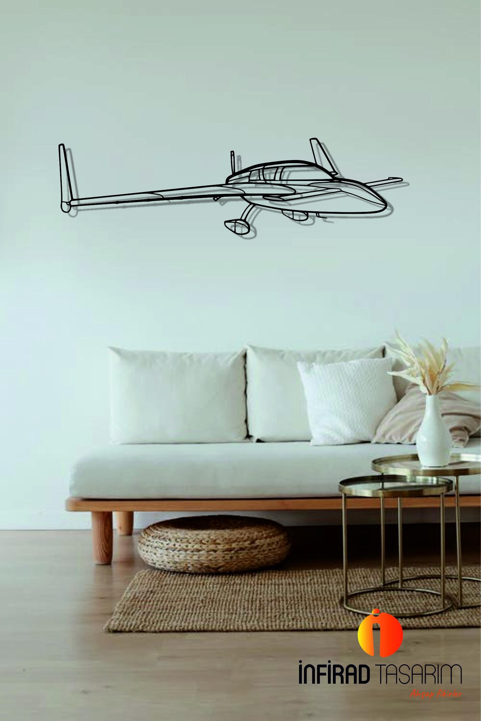 Cozy MK IV Angle Aircraft Metal Wall Art  | Airplanes Wall Art | Airplanes Home Decor l Gift Metal Decor l Minimalist Decor
