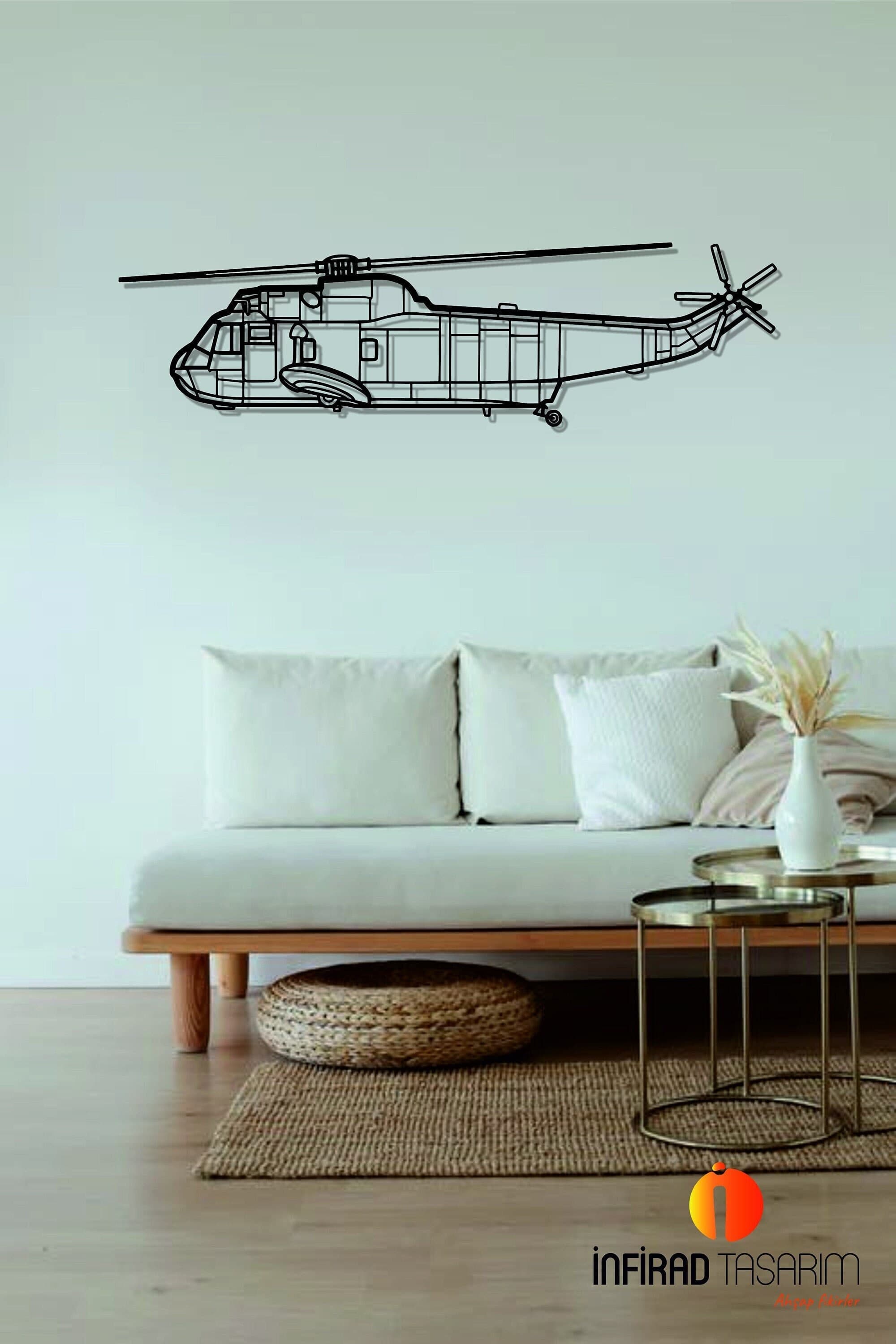 SH-3 Sea King Airplanes  Metal Wall Art  | Airplanes Wall Art | Airplanes Home Decor l Gift Metal Decor l Minimalist Decor