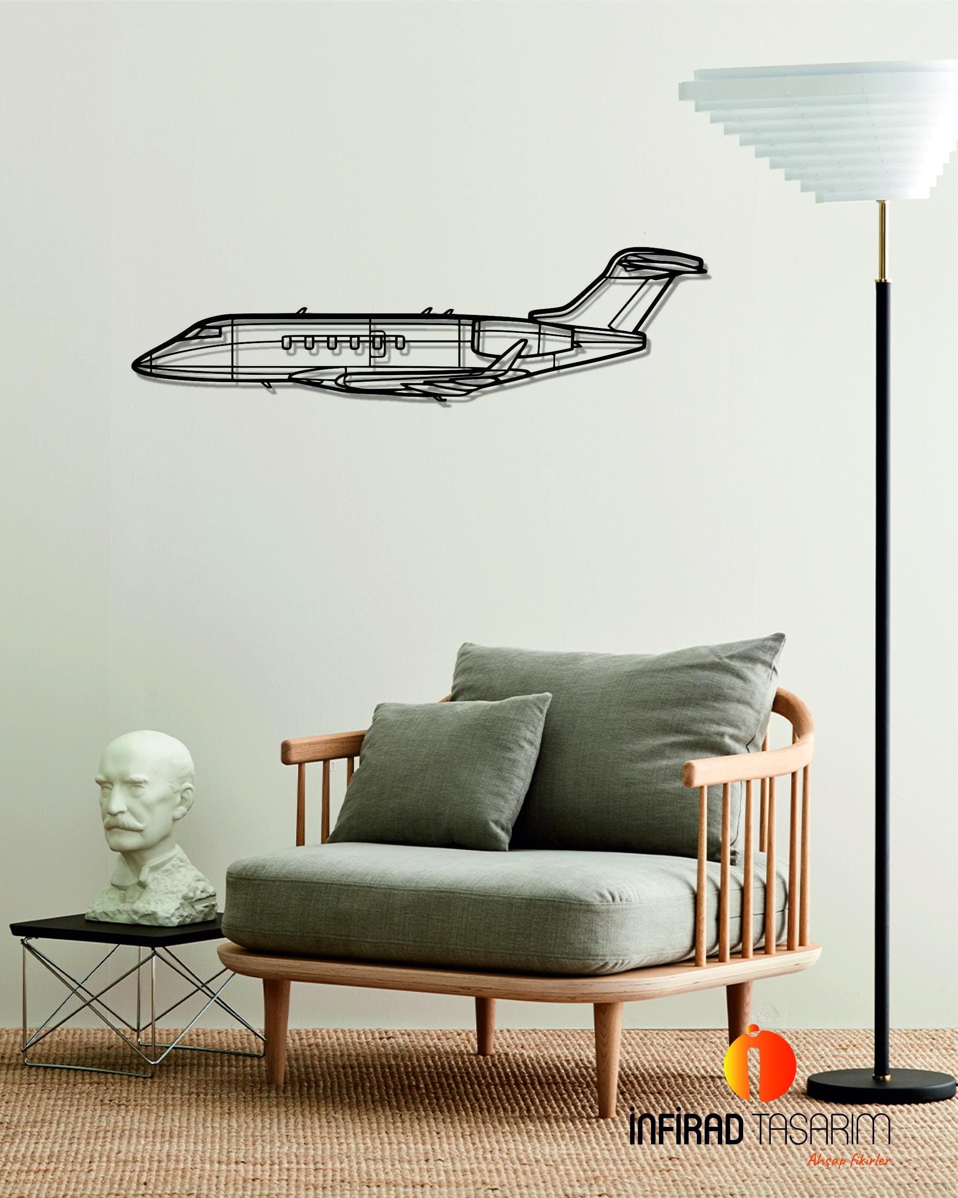 Challenger 350 Airplanes Metal Wall Art | Airplanes Wall Art | Airplanes Home Decor l Gift Metal Decor l Minimalist Decor - image 5