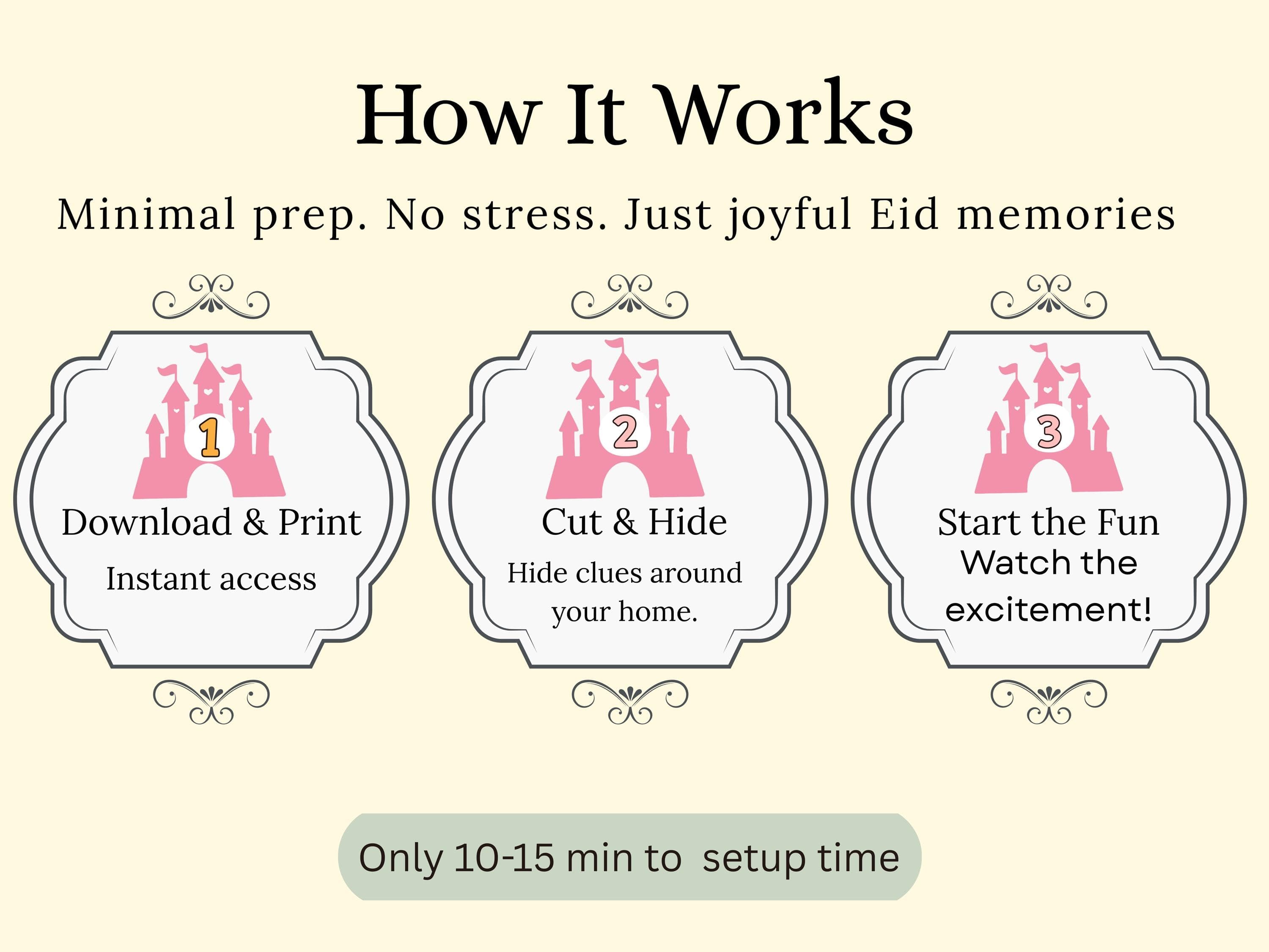 Eid Scavenger Hunt Printable for Kids | Princess Eid Treasure Hunt Game | Islamic Eid Morning Surprise Activity | Gift Hunt PDF - image 5