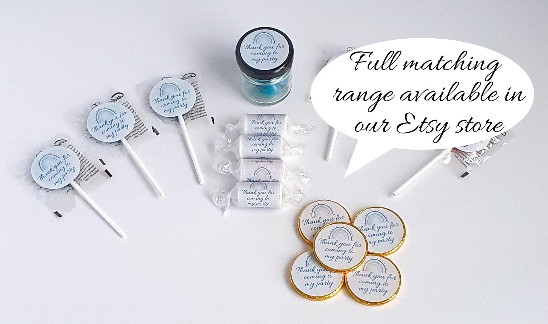 Personalised Lollies/Lollipops | Vegan Lollipops | Blue Themed Sticker | Wedding Favours | Baby Shower | Birthday Party Favours | Sweets - image 5