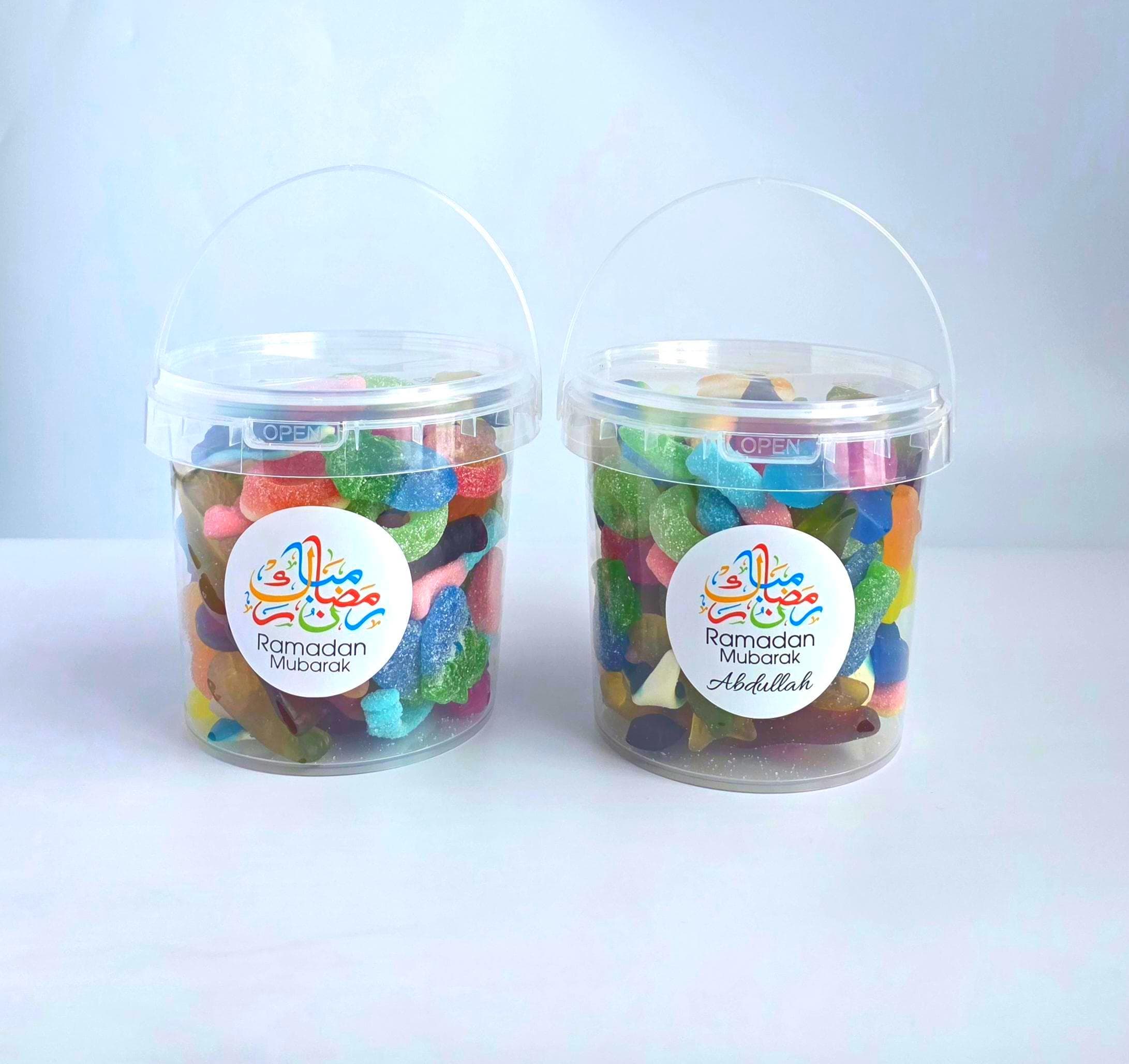 Personalised Ramadan & Eid Mubarak Sweet Buckets | 650g Mixed Halal Sweets Gift | Ramadan Treat Box | Eid Gifts For Kids And Family - image 3
