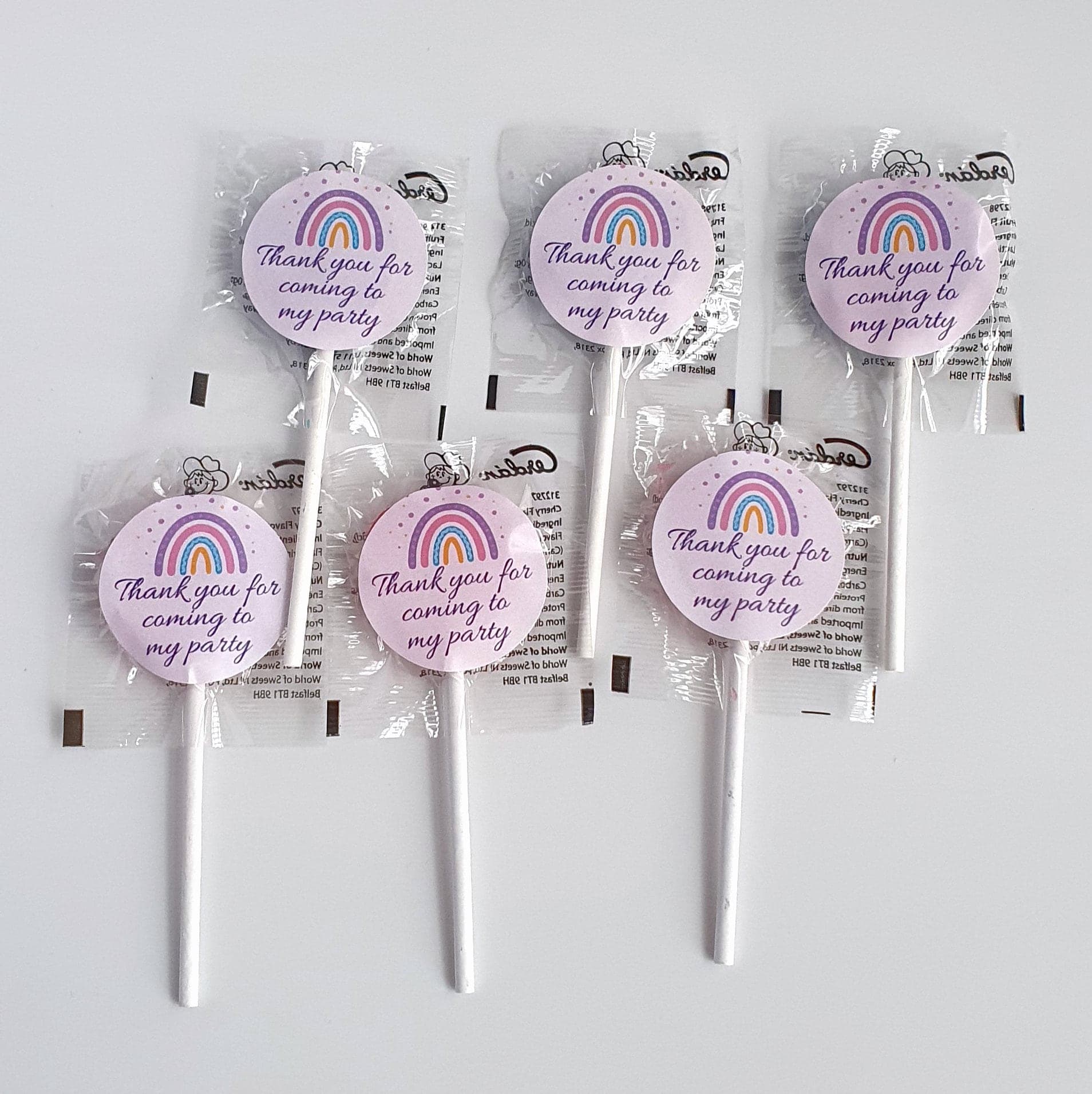 Personalised Lollies/Lollipops | Vegan Lollipops | Purple Themed Sticker | Wedding Favours | Baby Shower | Birthday Party Favours | Sweets