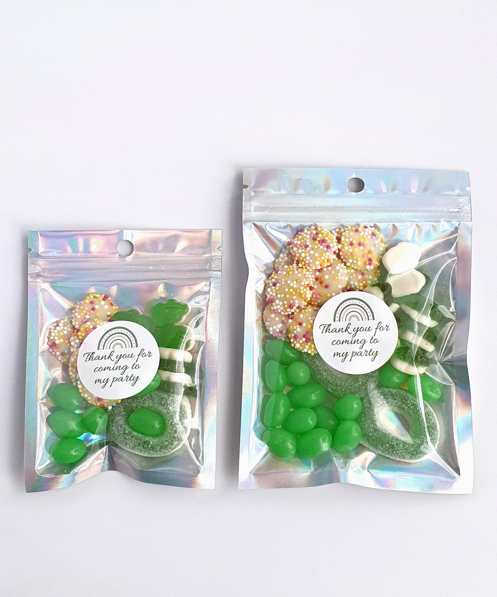Personalised Pre-Filled Green Sweet Pouch | Halal Sweets | Baby Shower | Bridal Shower | Wedding Favours | Zip Lock Pouch | Thank you Sweets