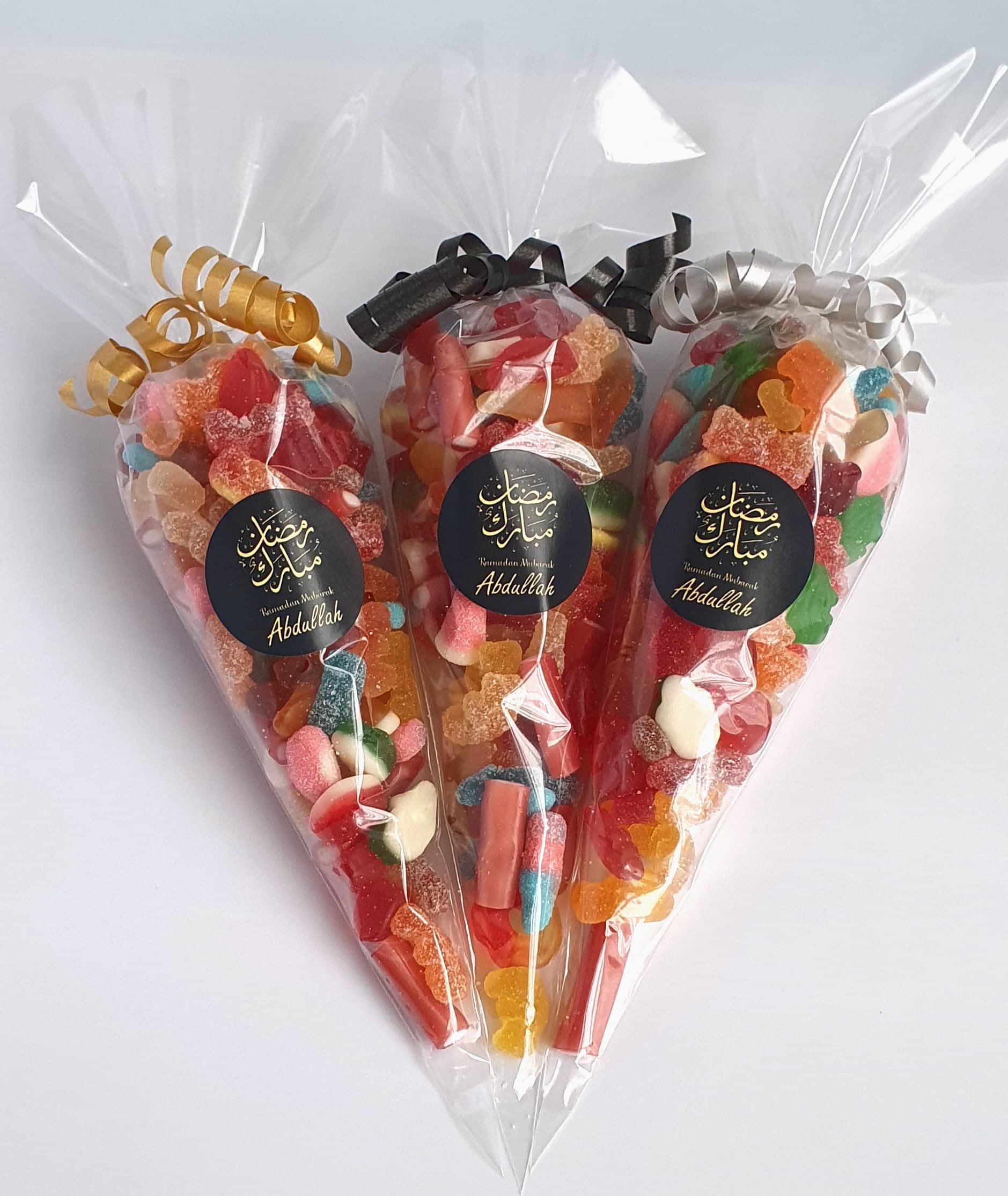 Ramadan Mubarak Sweet Cones | Eid Mubarak Sweet Cones | Halal Sweet Cones | Ramadan Gift | Eid Gift | Sweets | Personalised stickers