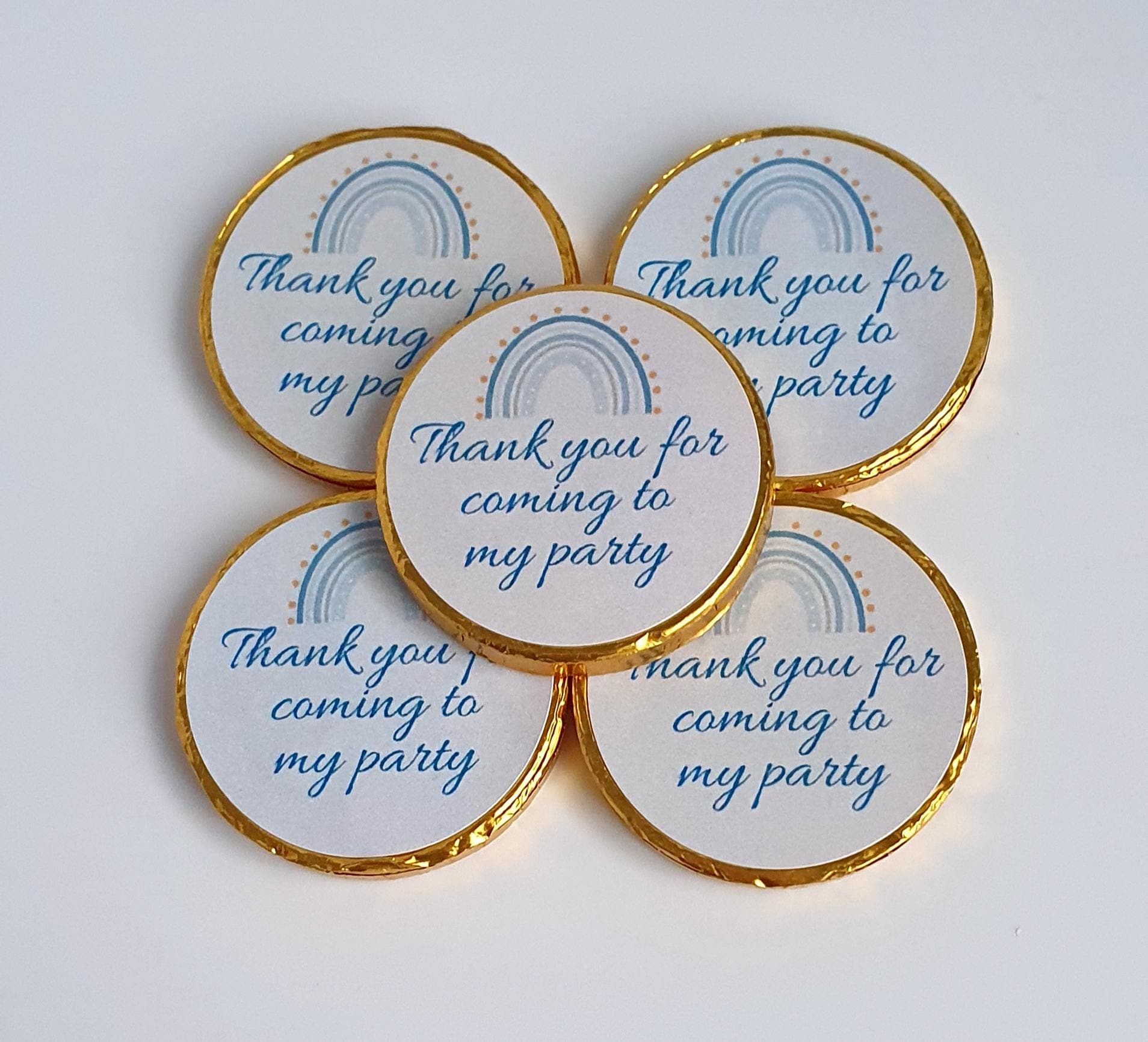 Blue Personalised Chocolate Coins | Wedding Favours | Baby Shower | Birthday Party | Chocolate Favours| Bridal Shower | Goodie Bag Fillers
