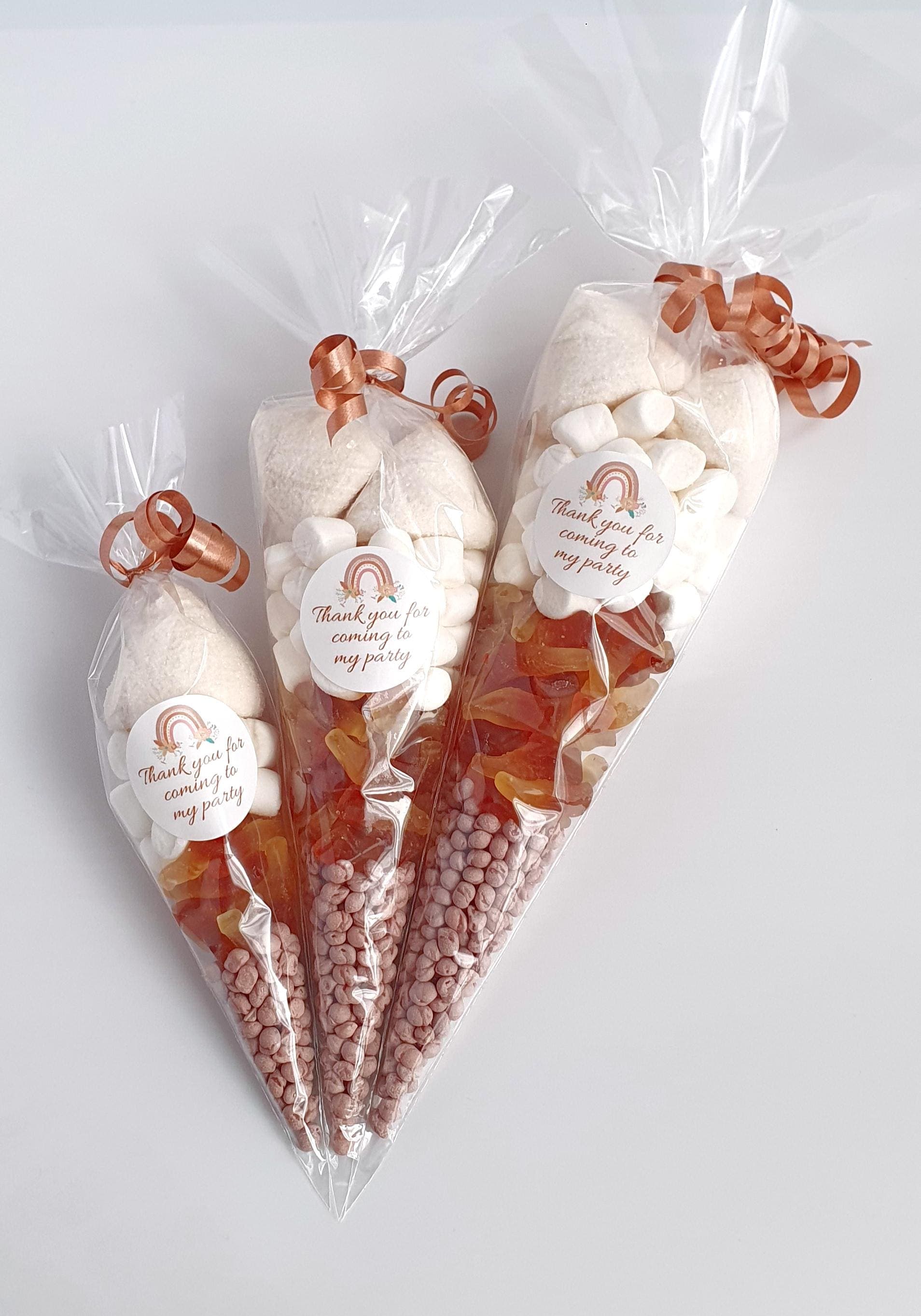 Personalised Pre Filled Halal Brown Sweet Cones | Bridal Shower | Birthday Parties | Baby Shower | Wedding Favours | Party Favours | Sweets