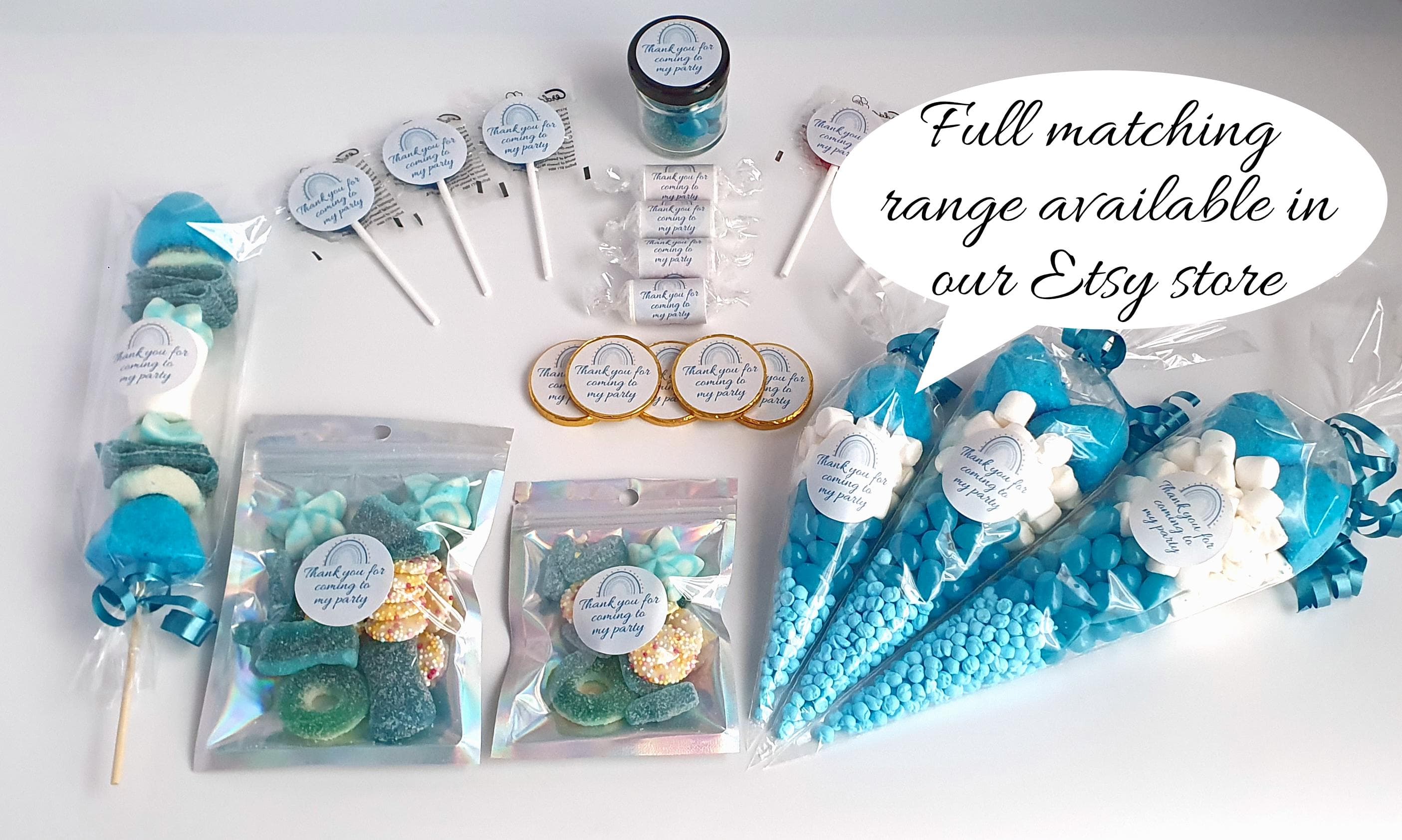 Personalised Lollies/Lollipops | Vegan Lollipops | Blue Themed Sticker | Wedding Favours | Baby Shower | Birthday Party Favours | Sweets - image 4