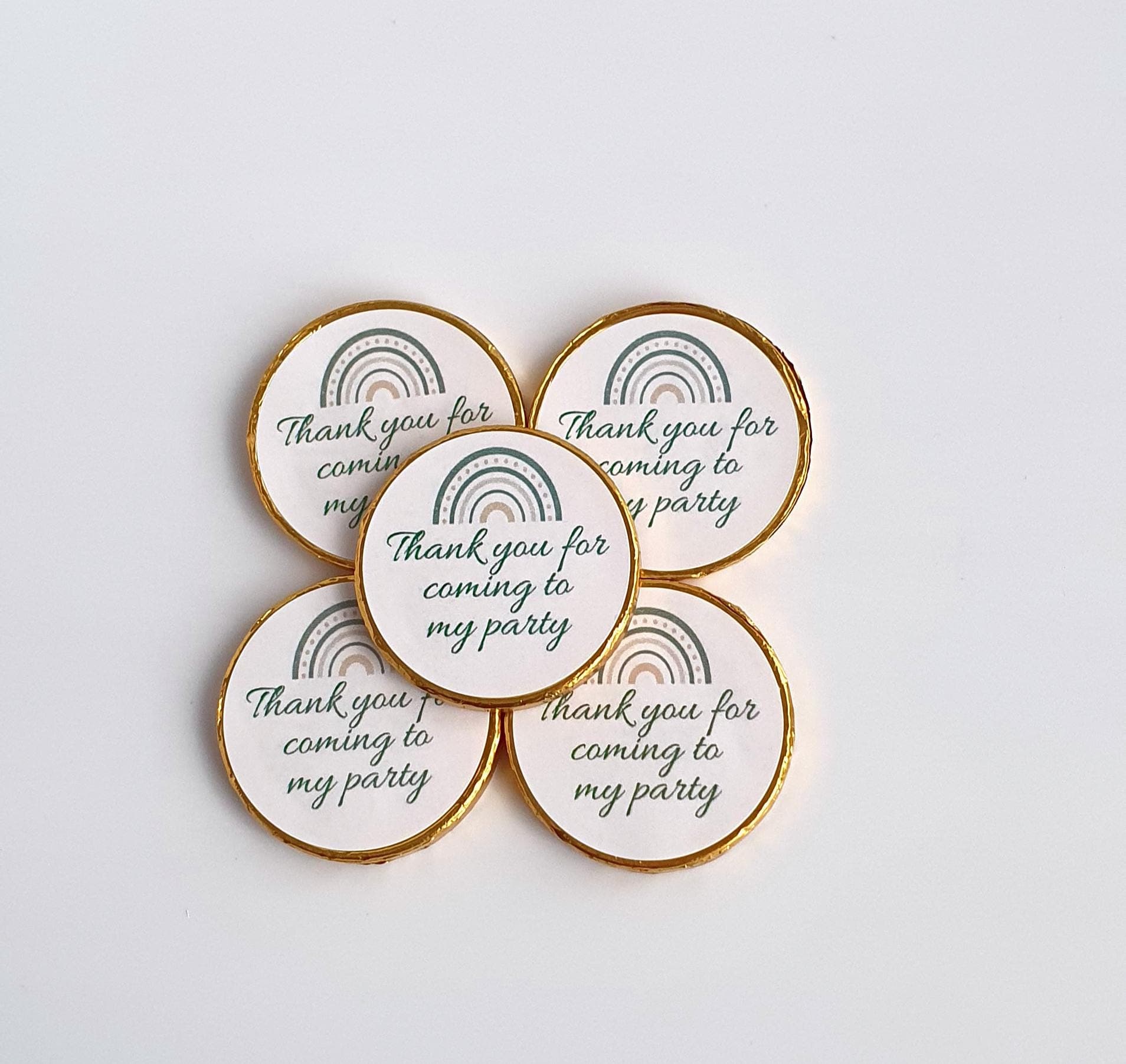 Green Personalised Chocolate Coins | Wedding Favours | Baby Shower | Birthday Party | Chocolate Favours| Bridal Shower| Goodie Bag Fillers