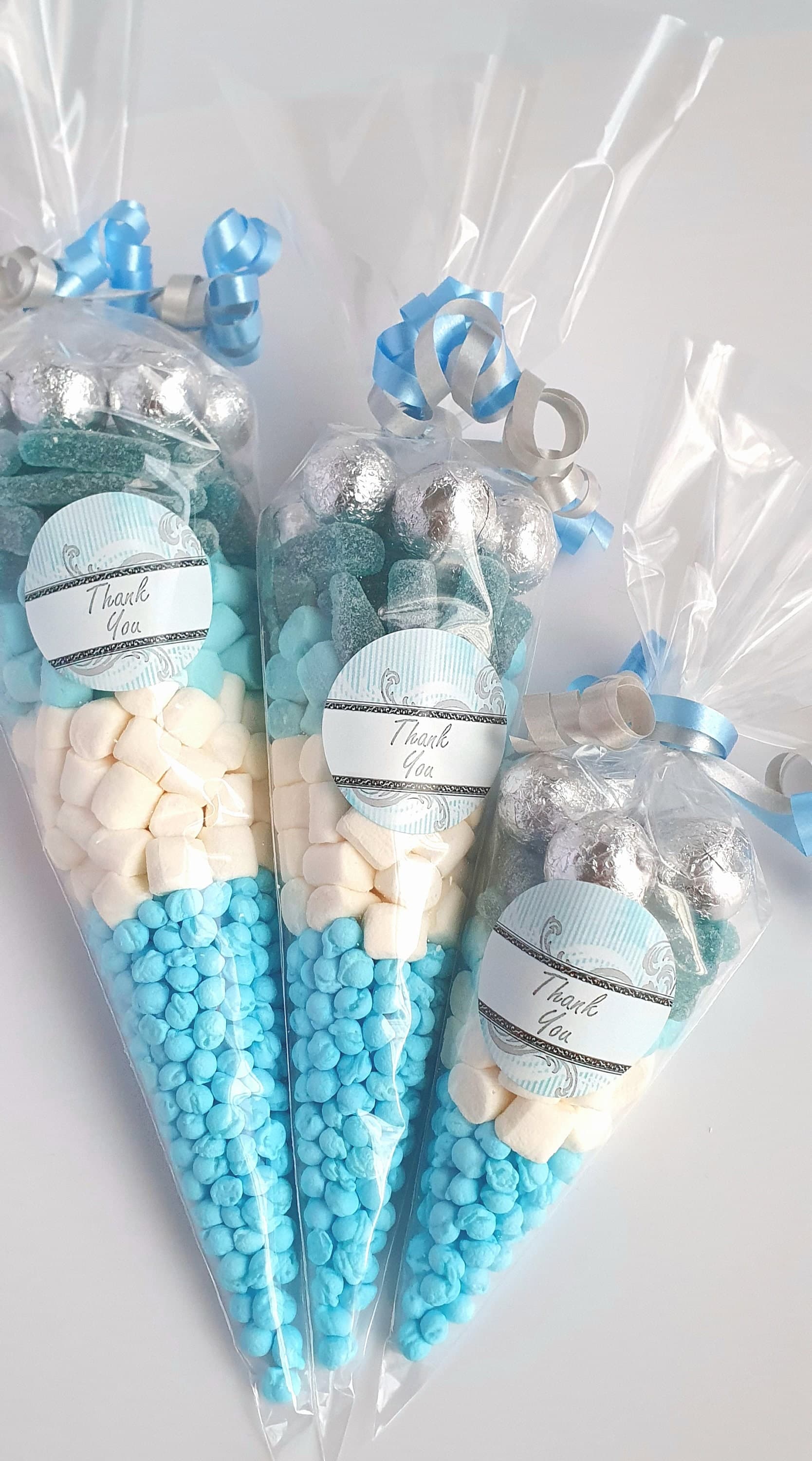 Blue & Silver Sweet Cones | Halal Personalized Party Favors - image 3