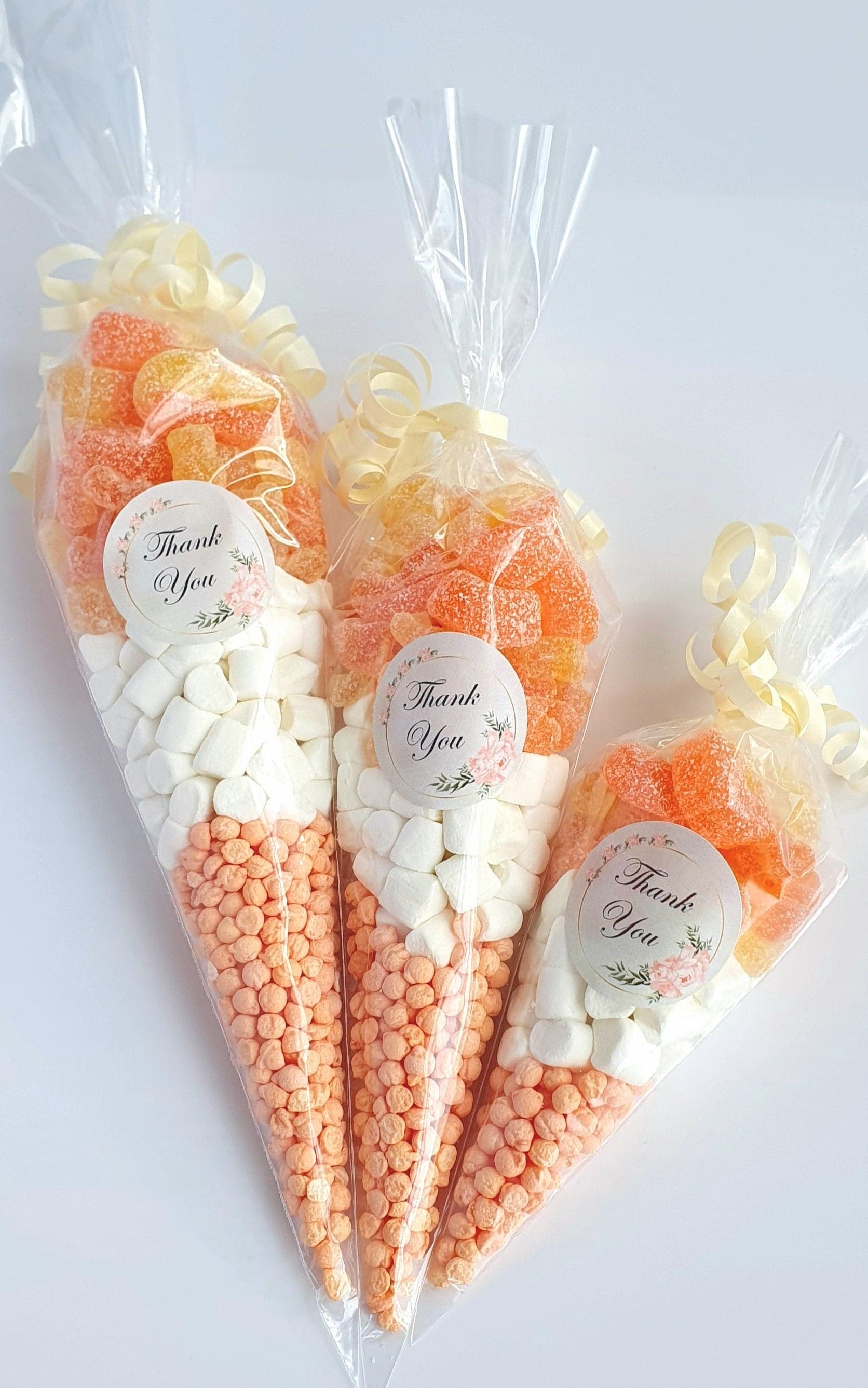 Personalised Pre Filled Halal Orange Sweet Cones for Parties, Events and Occasions