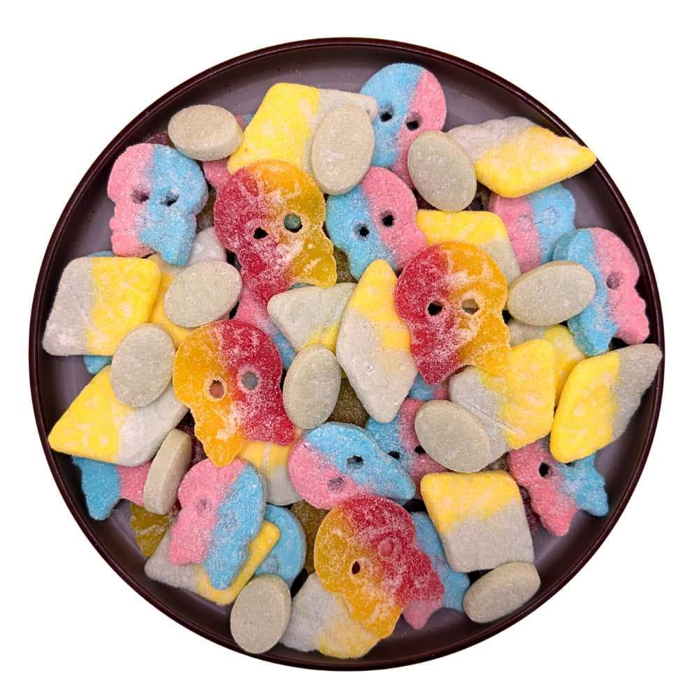 Bubs Sour Mix – Cool Pear, Raspberry Lemon, Tutti Frutti & Dizzy | Swedish Candy – Mixed Swedish Candy Plate 1/2 lbs/227g