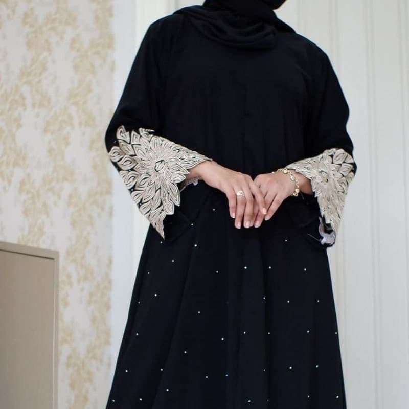 SONIA Black Me and Mommy abaya set pashmina, Saudi baby girl abaya sets, Umrah baby girl abaya set - image 4