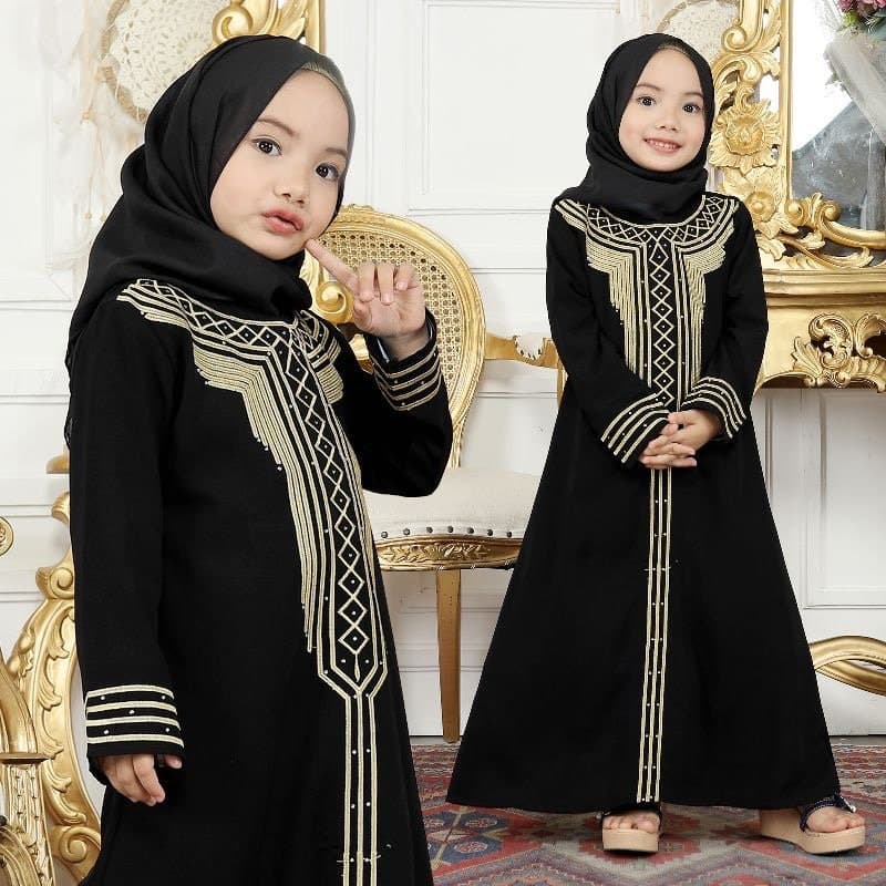 Me and Mommy MOROCCAN Black baby girl abaya set pashmina, Saudi baby girl abaya sets, Umrah baby girl abaya set
