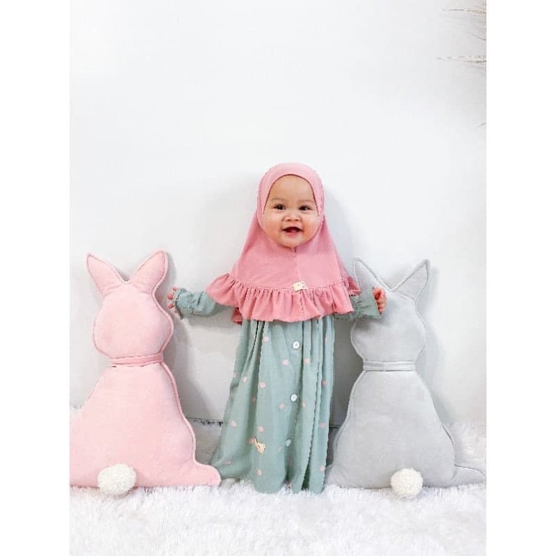 POLKA 1-2 year Baby abaya Sets Hijab, muslim baby hijab sets