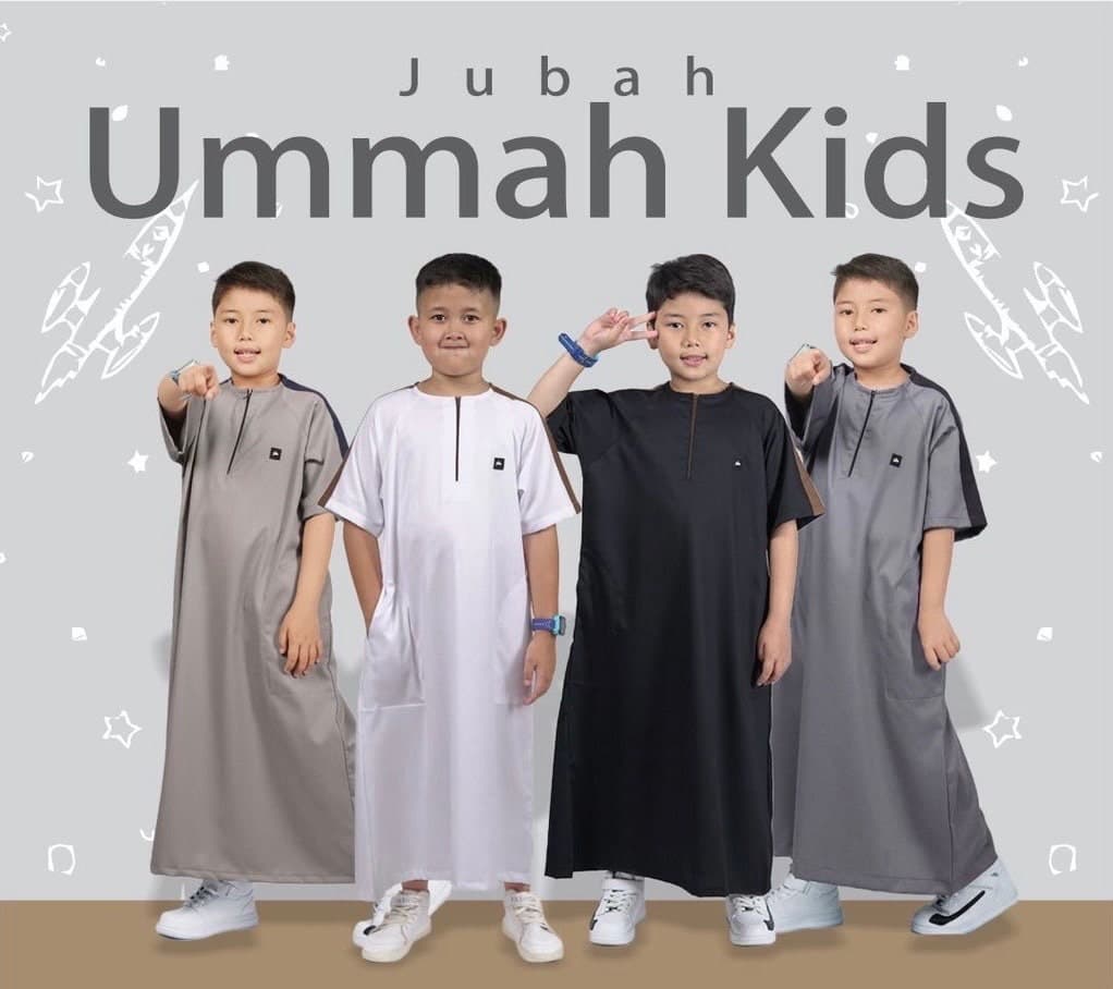 UMMAH White kids thobe | boy's arabian thobe | boy's umrah thobe - image 4