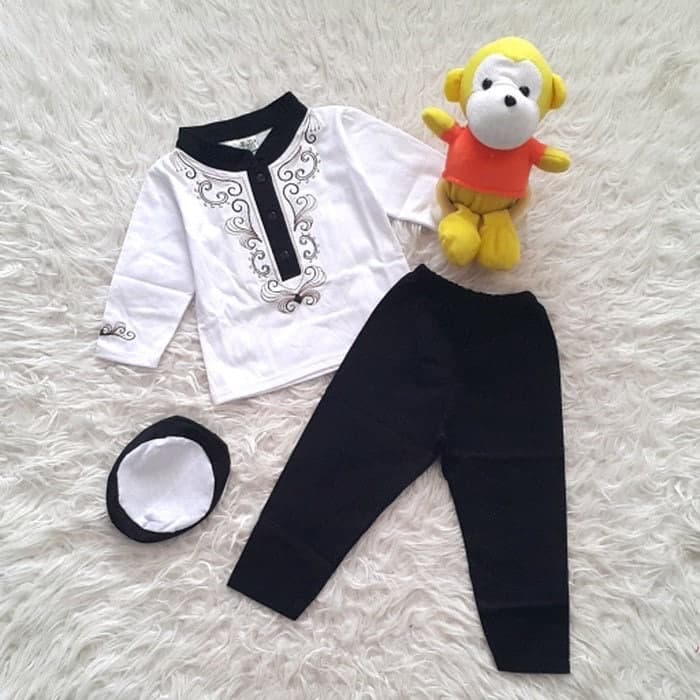 6 - 18 month Embroidery Muslim baby boy sets, abaya sets baby boy
